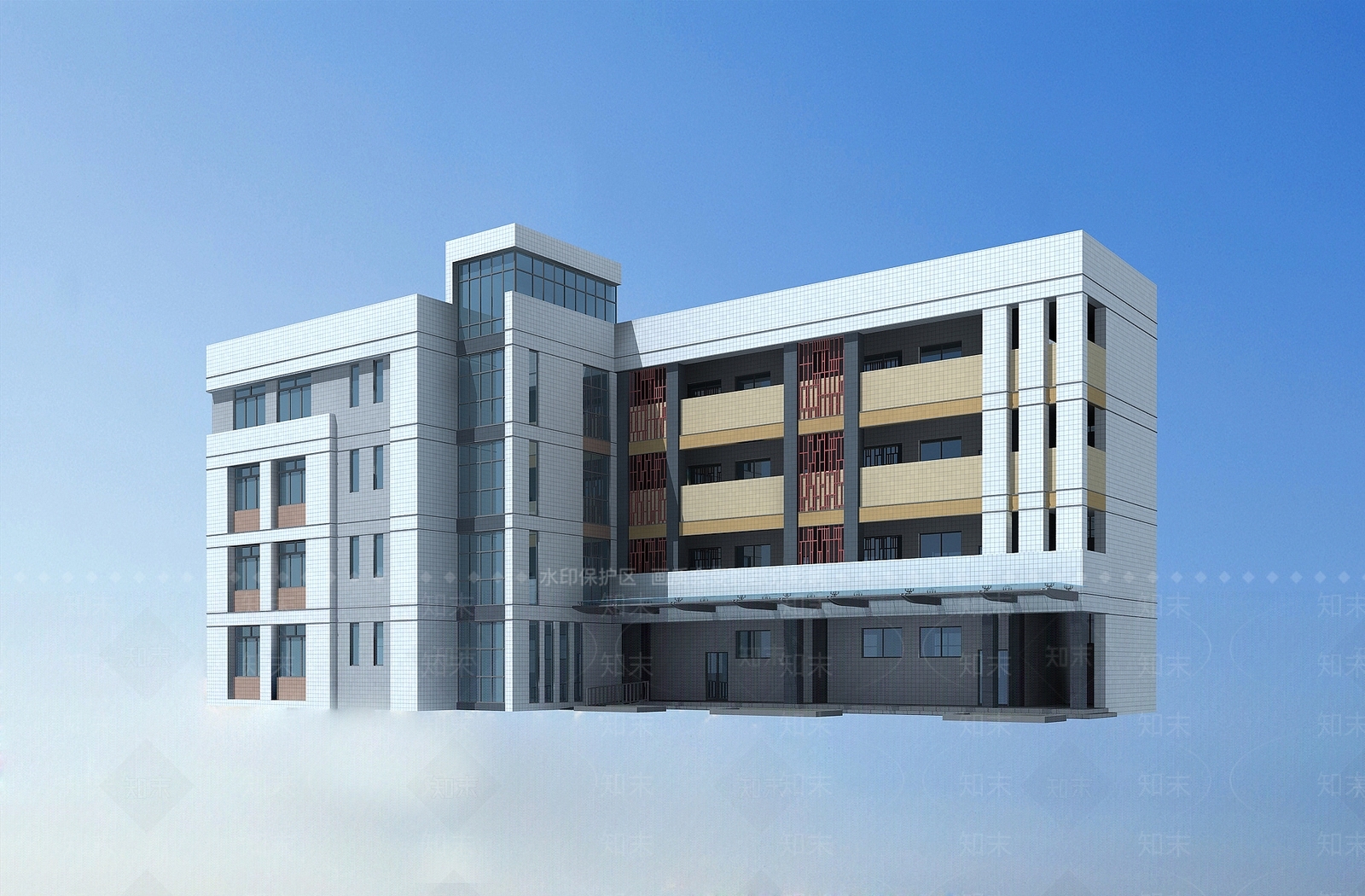 现代教学楼3D模型下载【ID:1199898826】