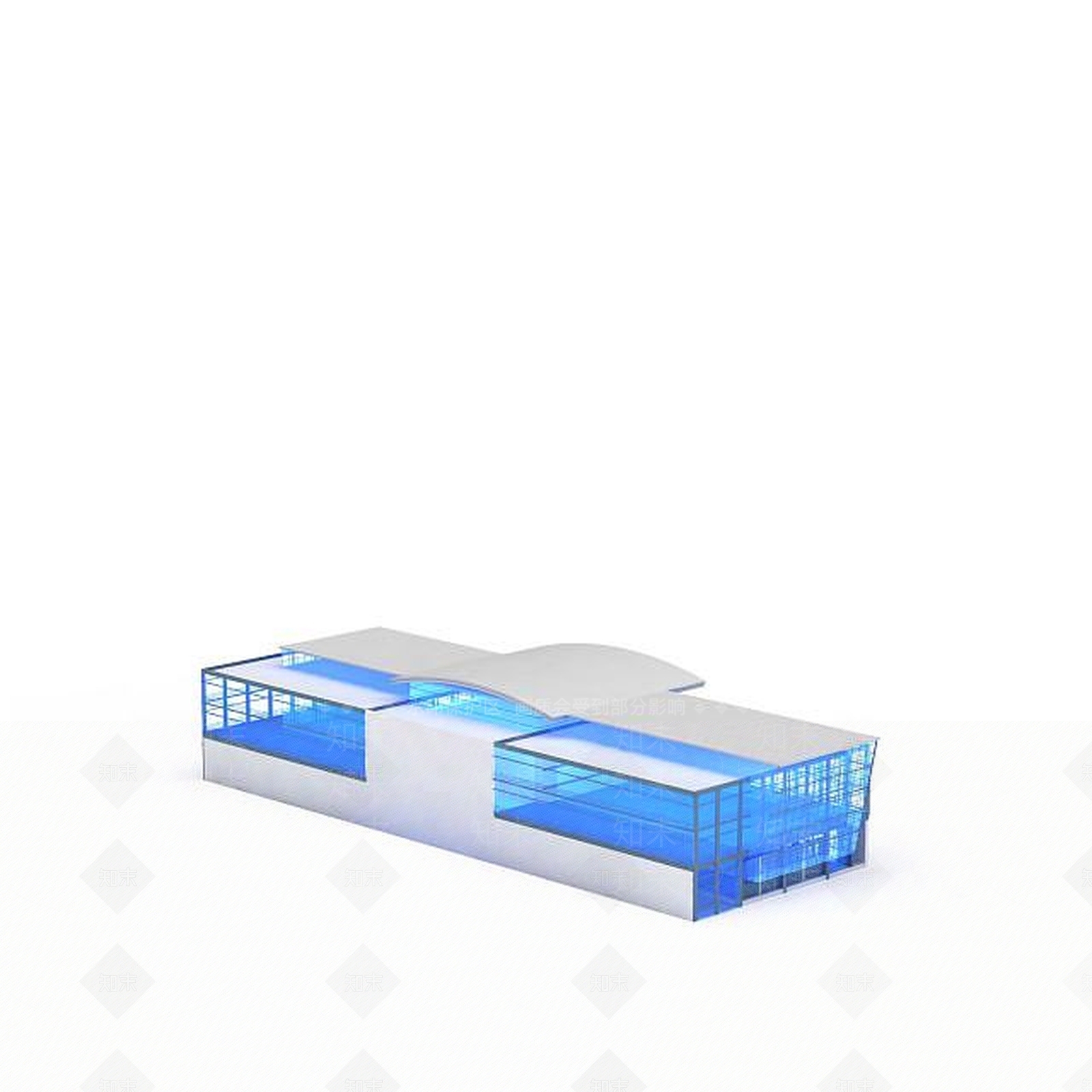 现代办公楼建筑3D模型下载【ID:1199899065】