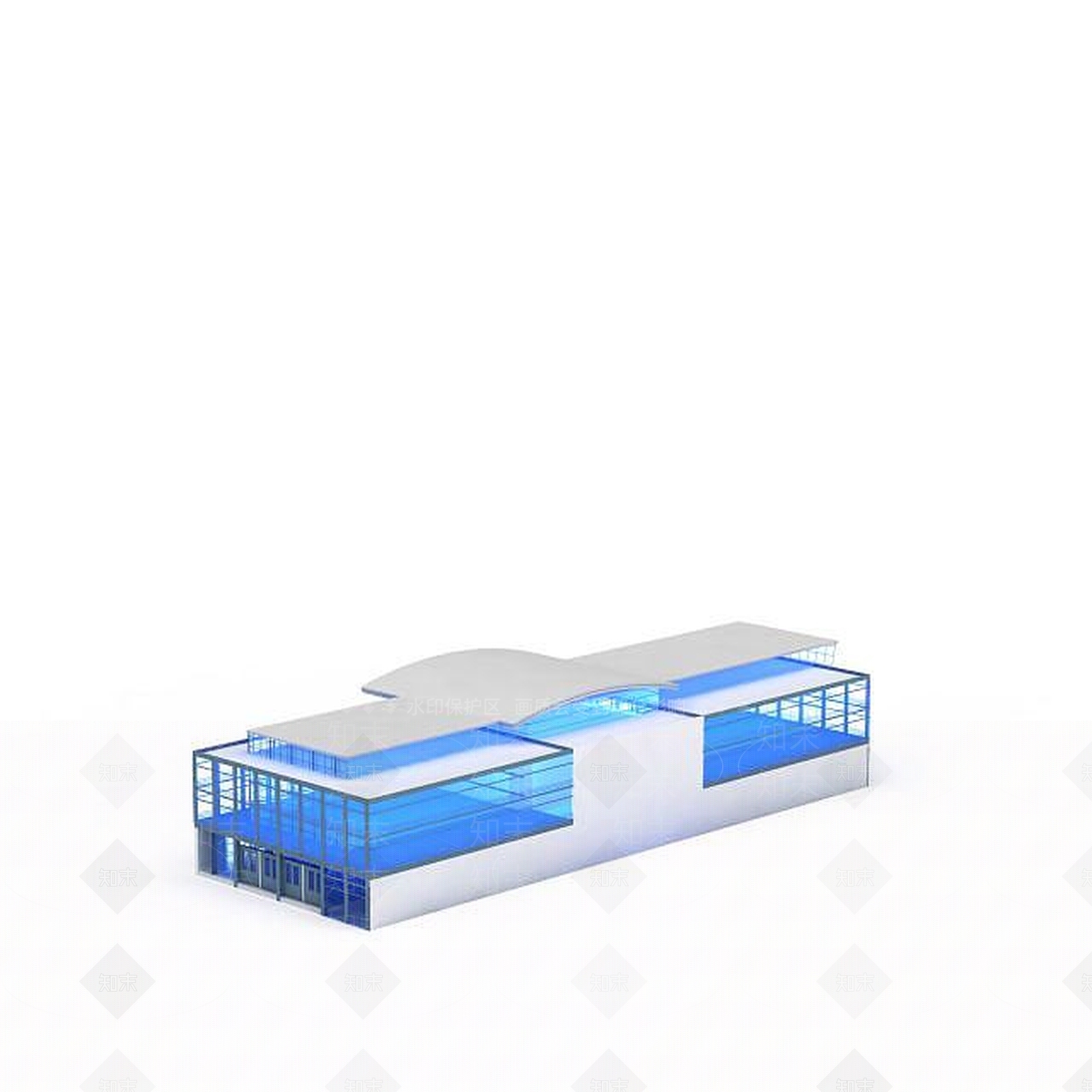 现代办公楼建筑3D模型下载【ID:1199899065】