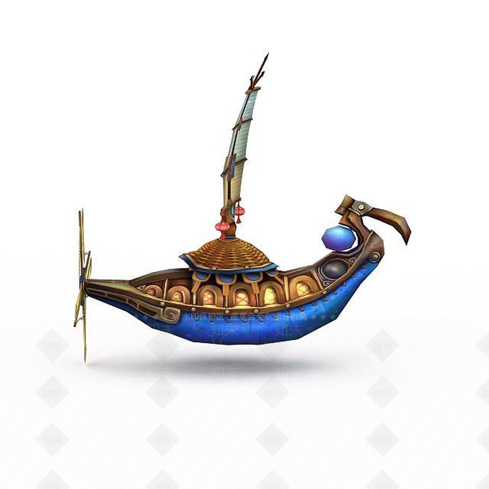 现代古代游戏场元素船3D模型下载【ID:1199899750】