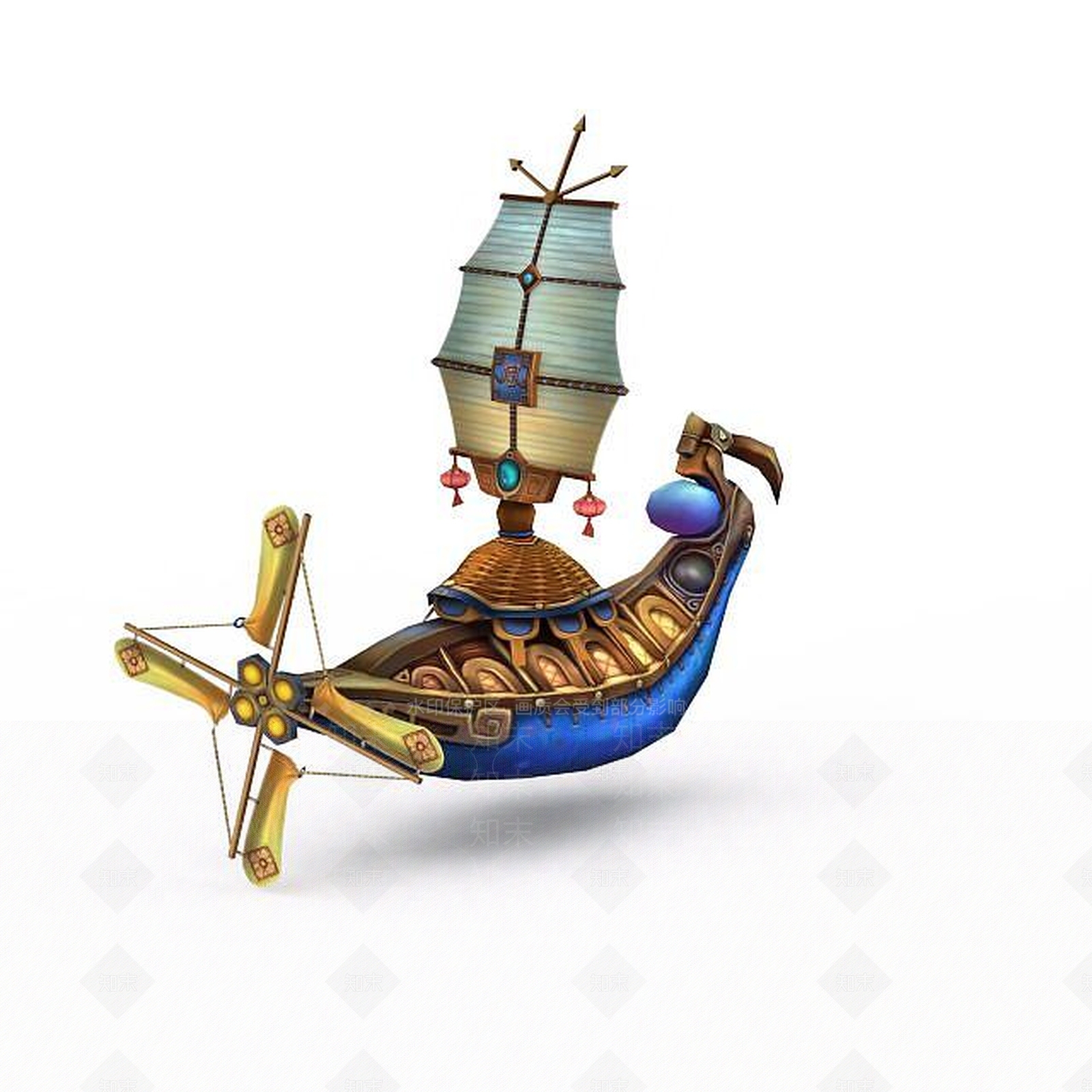 现代古代游戏场元素船3D模型下载【ID:1199899750】