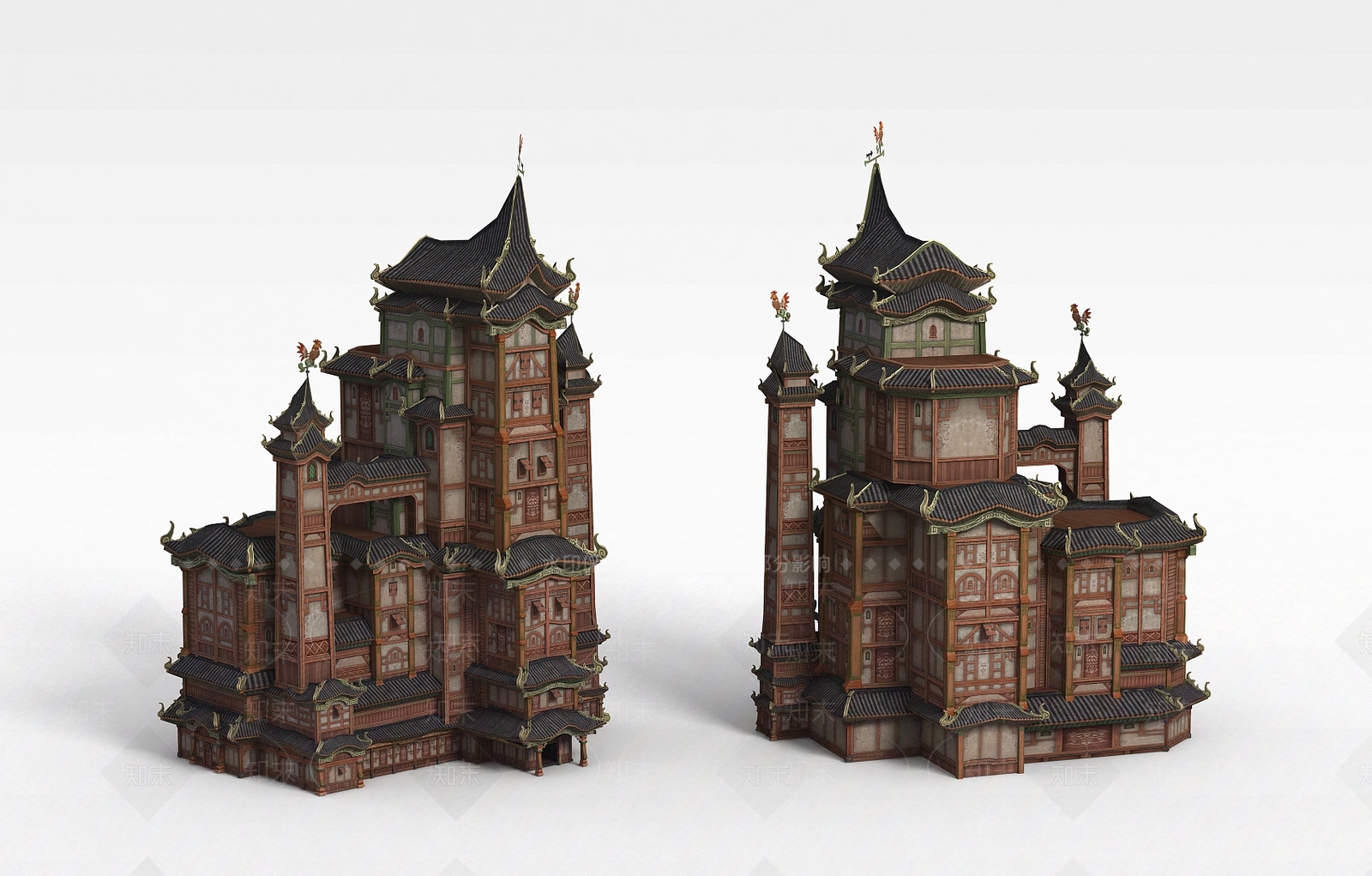 现代剑灵场景塔楼3D模型下载【ID:1199900094】