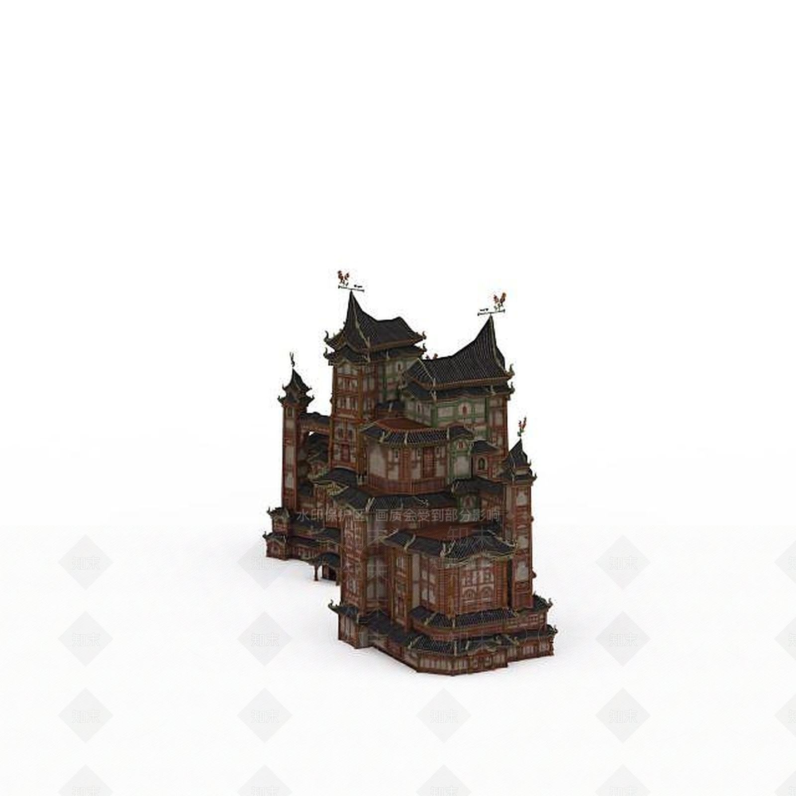 现代剑灵场景塔楼3D模型下载【ID:1199900094】