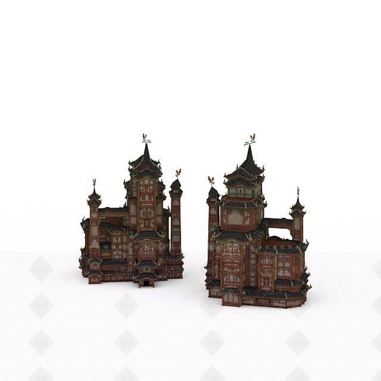 现代剑灵场景塔楼3D模型下载【ID:1199900094】