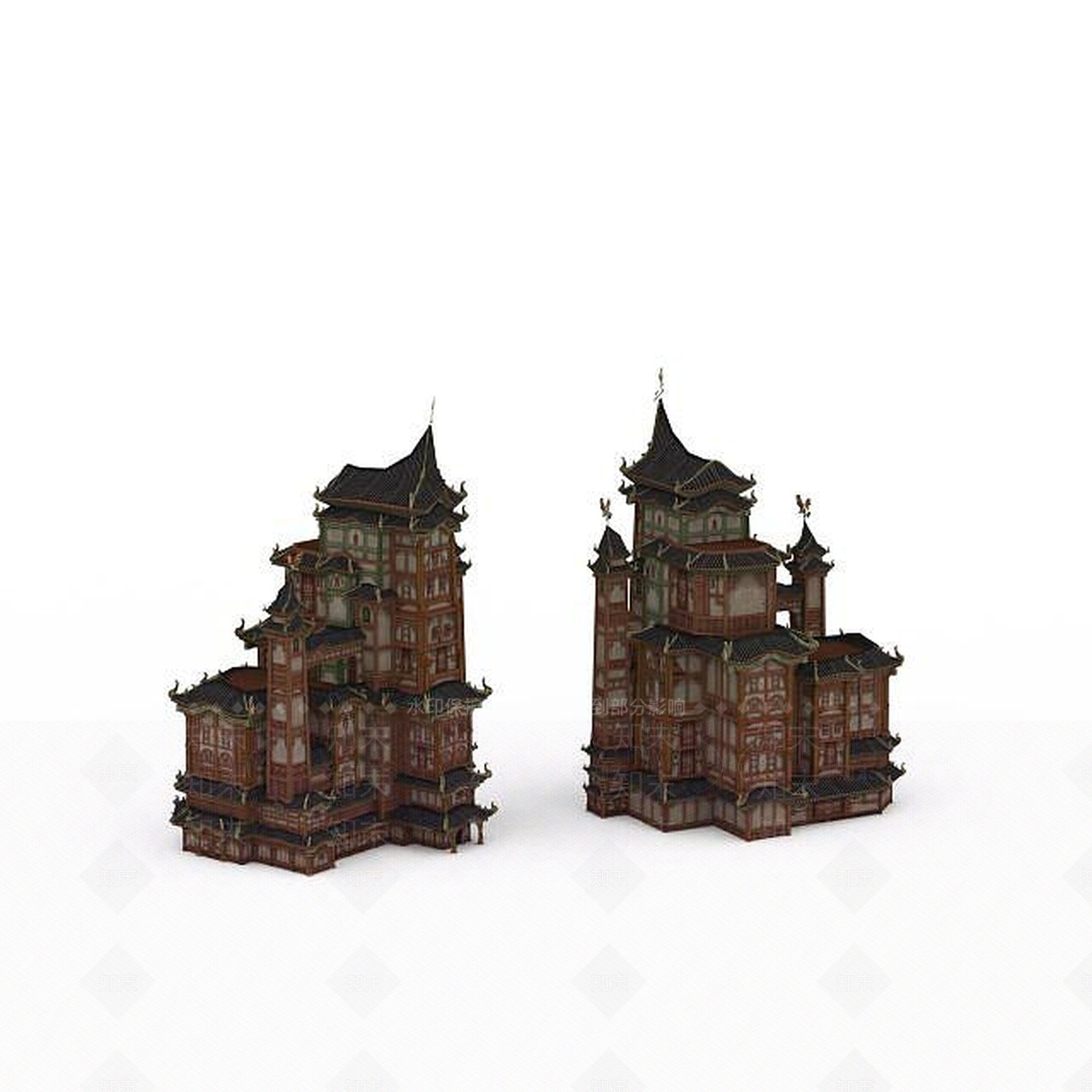 现代剑灵场景塔楼3D模型下载【ID:1199900094】