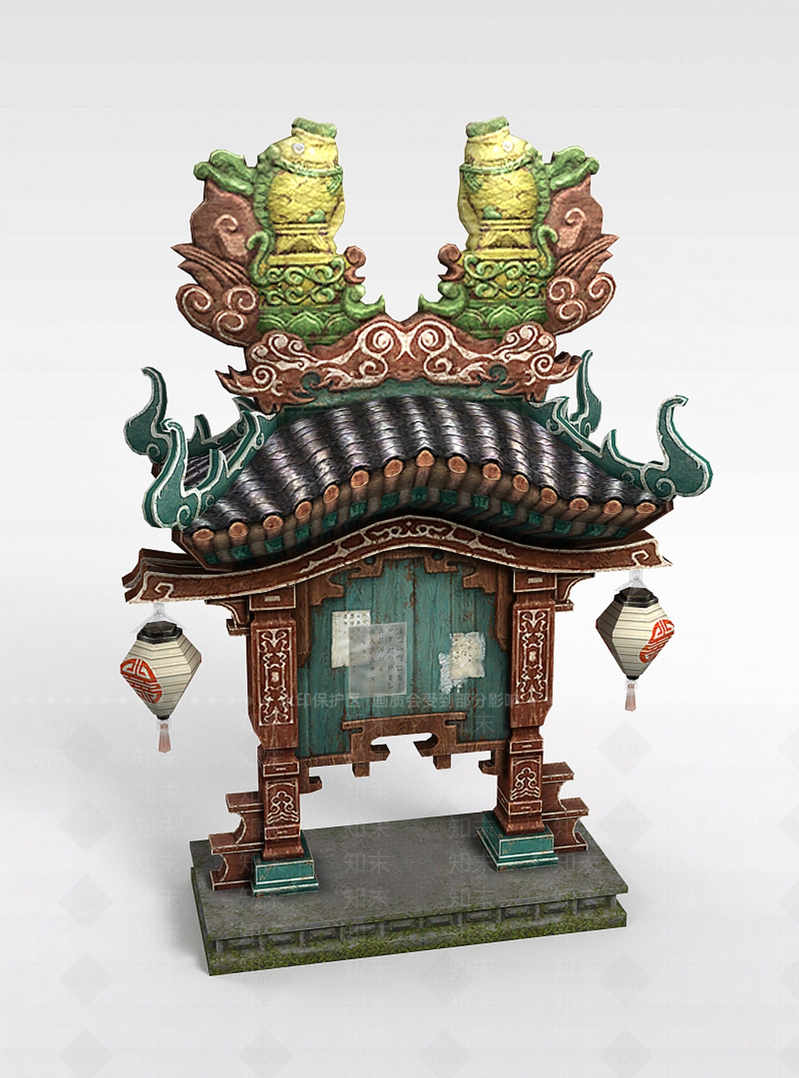 现代剑灵场景门楼3D模型下载【ID:1199900152】