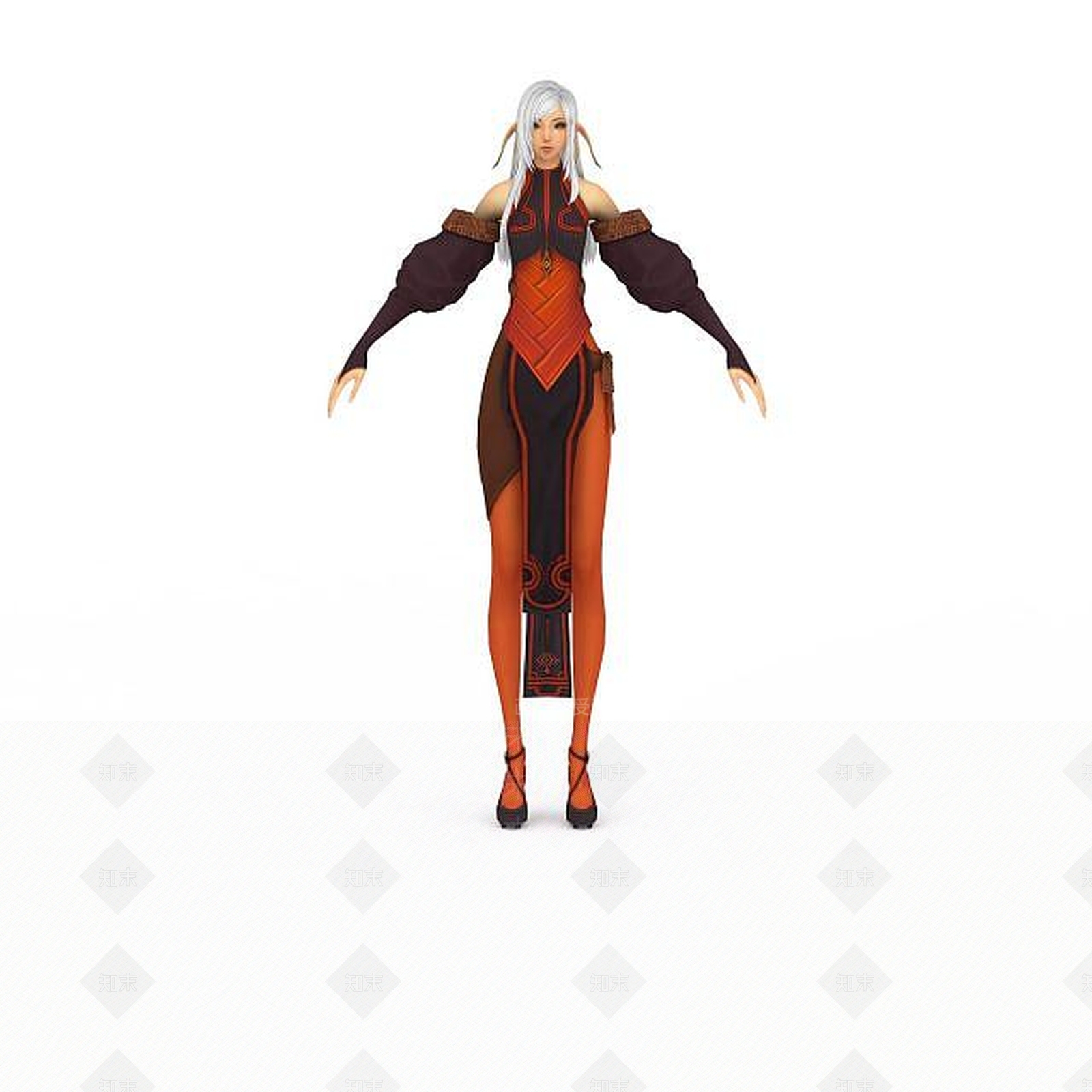 现代剑灵游戏人物女3D模型下载【ID:1199900212】