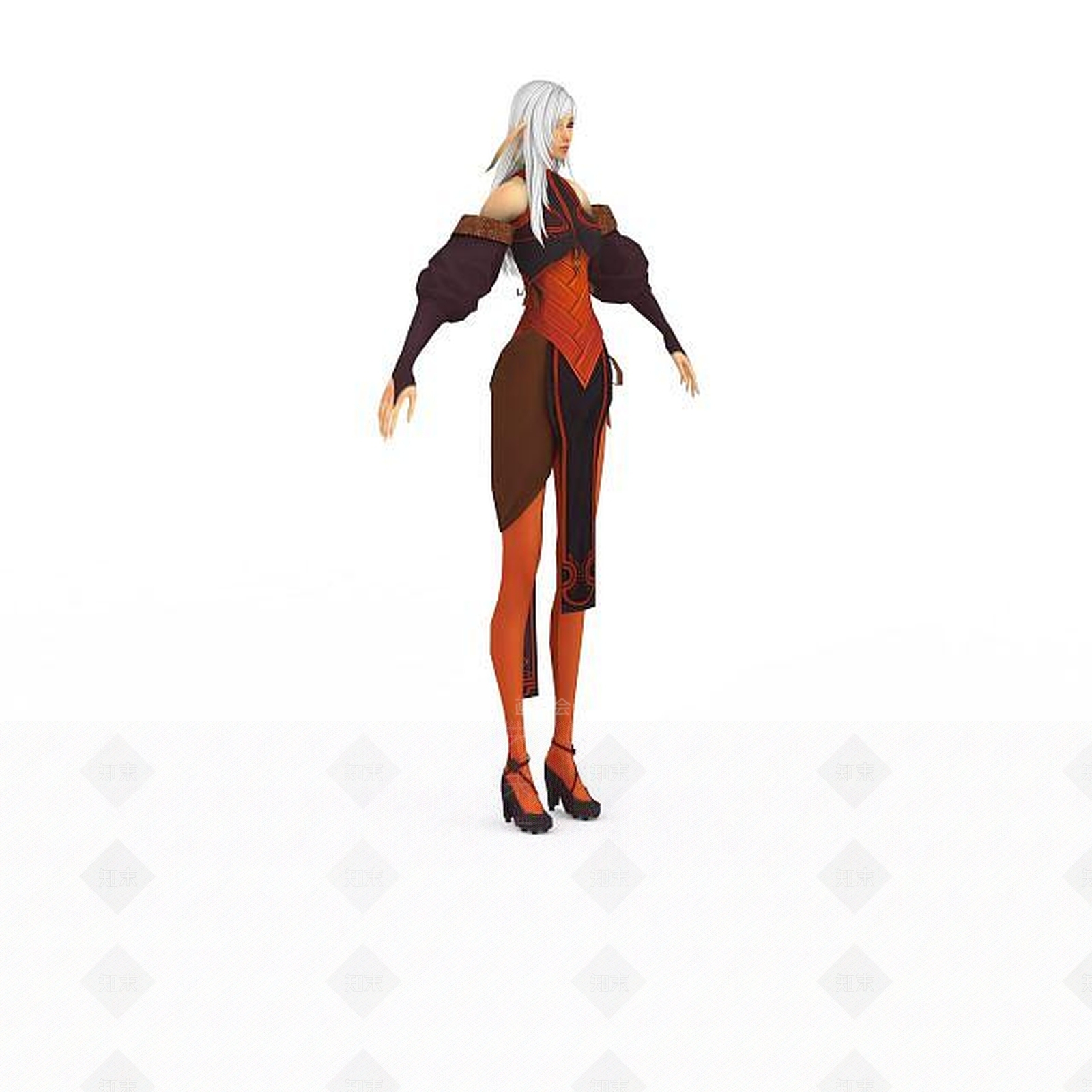 现代剑灵游戏人物女3D模型下载【ID:1199900212】