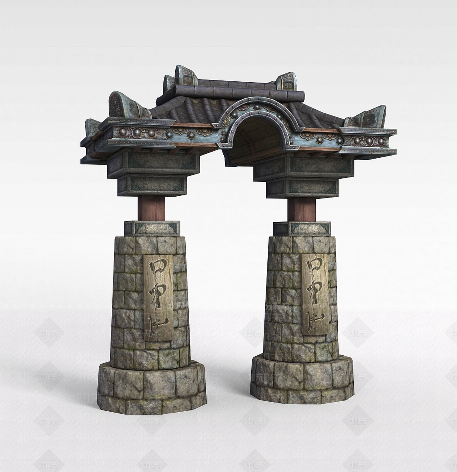 现代剑灵门楼牌坊3D模型下载【ID:1199900645】