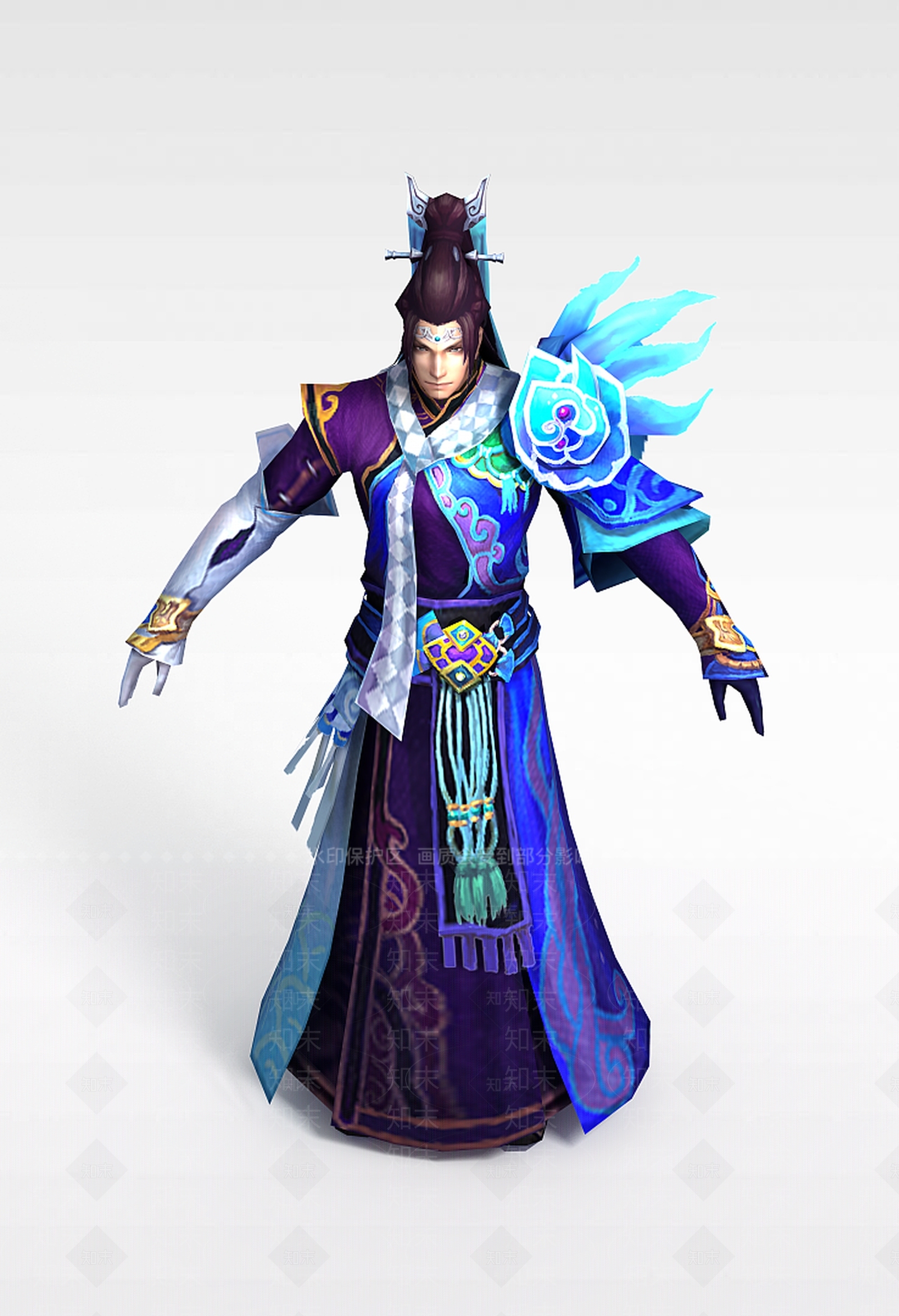 现代笑傲江湖游戏人物男3D模型下载【ID:1199901035】