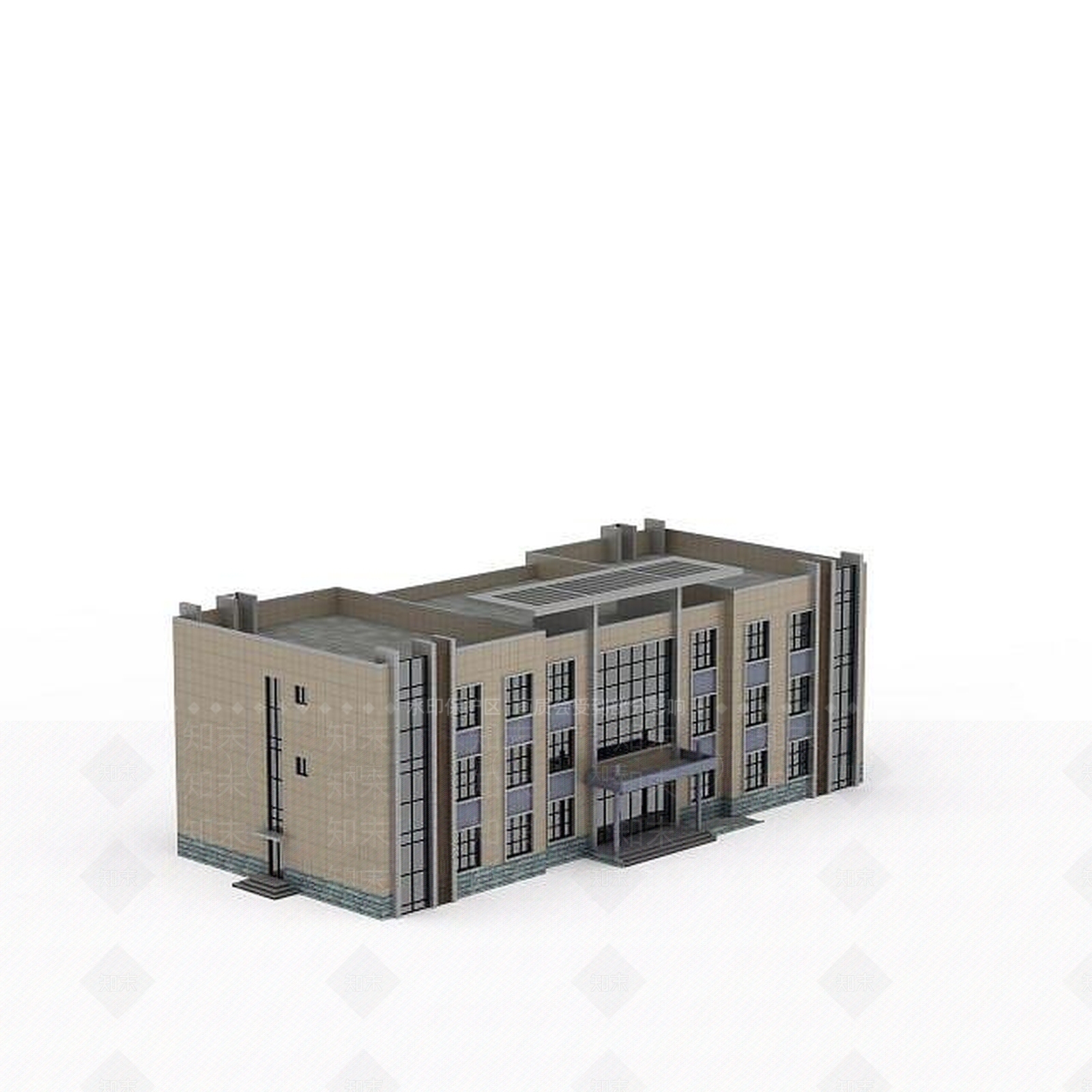 现代办公楼建筑3D模型下载【ID:1199901698】