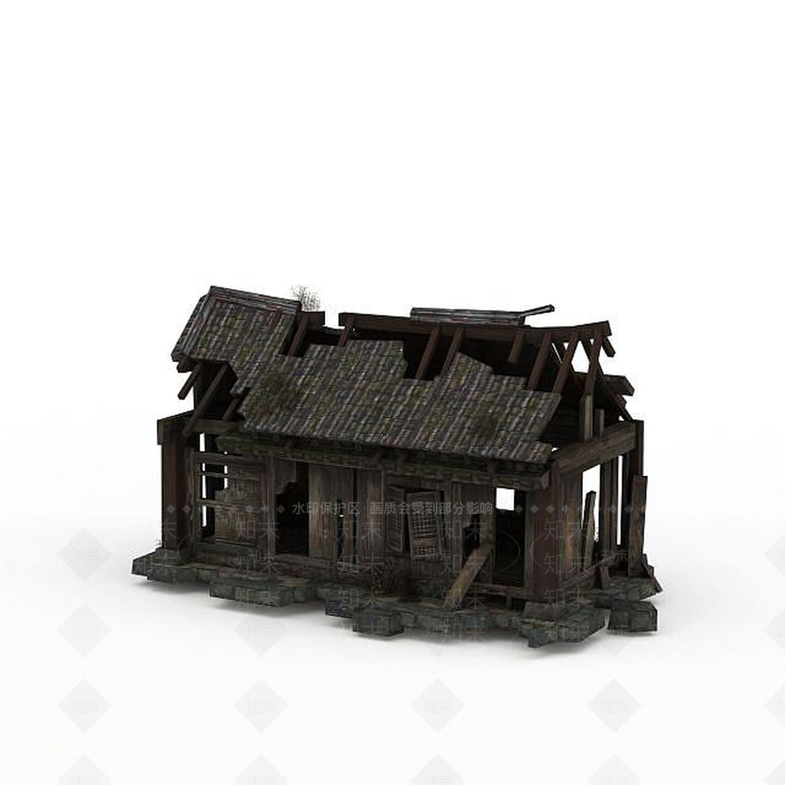 现代剑灵场景破旧木屋3D模型下载【ID:1199901874】
