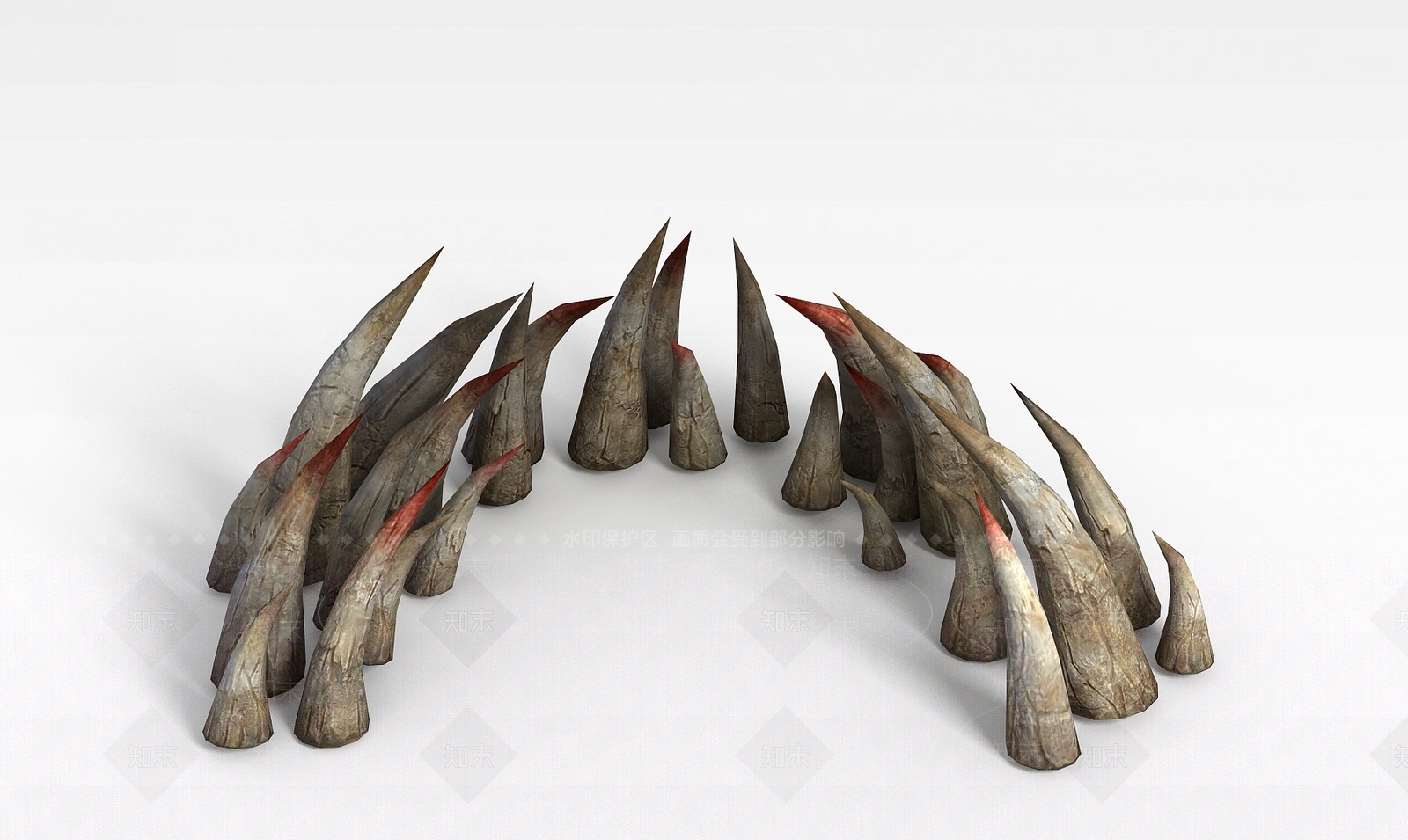 现代剑灵场景道具兽角3D模型下载【ID:1199901951】