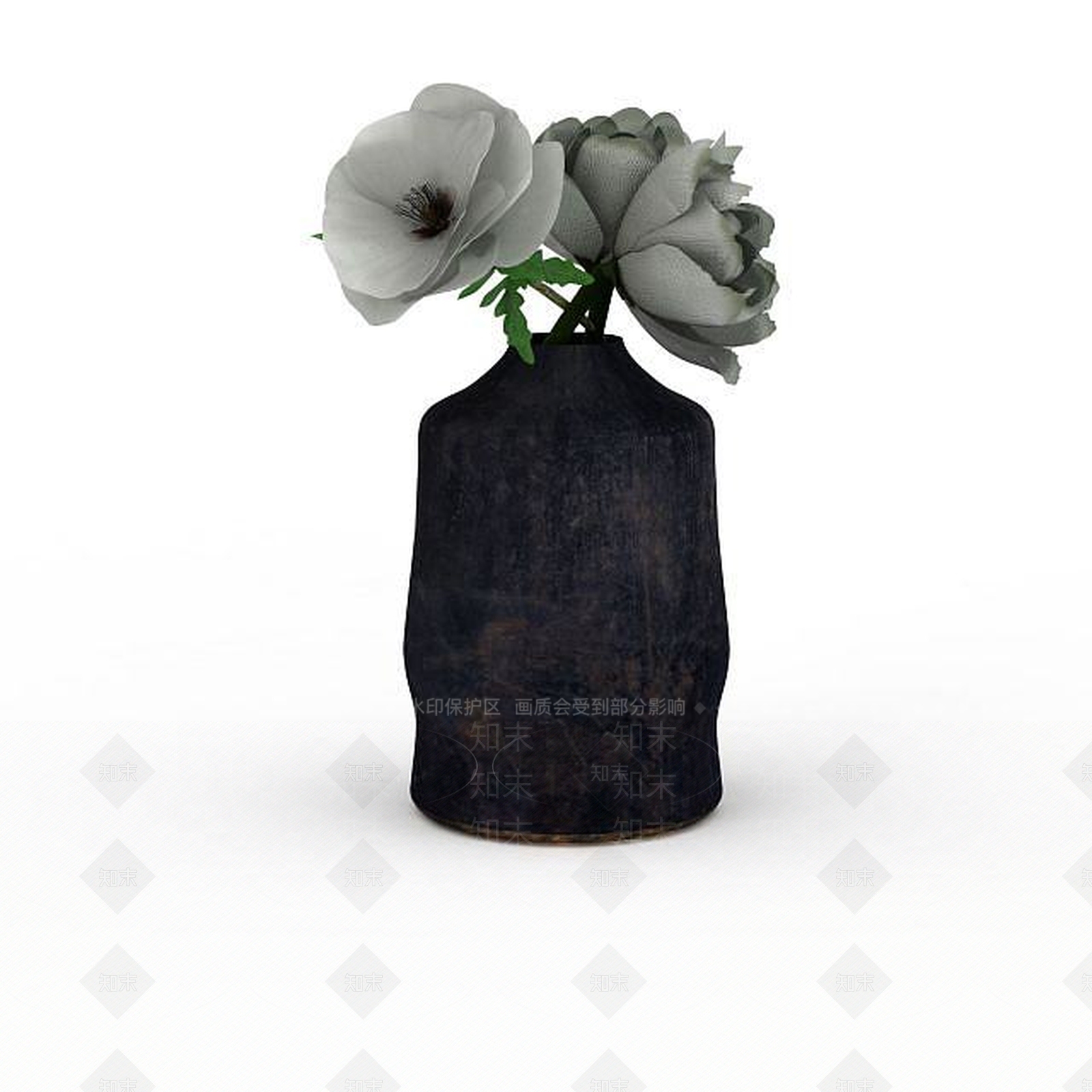 现代盆栽花饰3D模型下载【ID:1199903041】