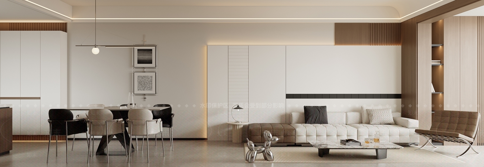 现代意式客餐厅3D模型下载【ID:1199903116】