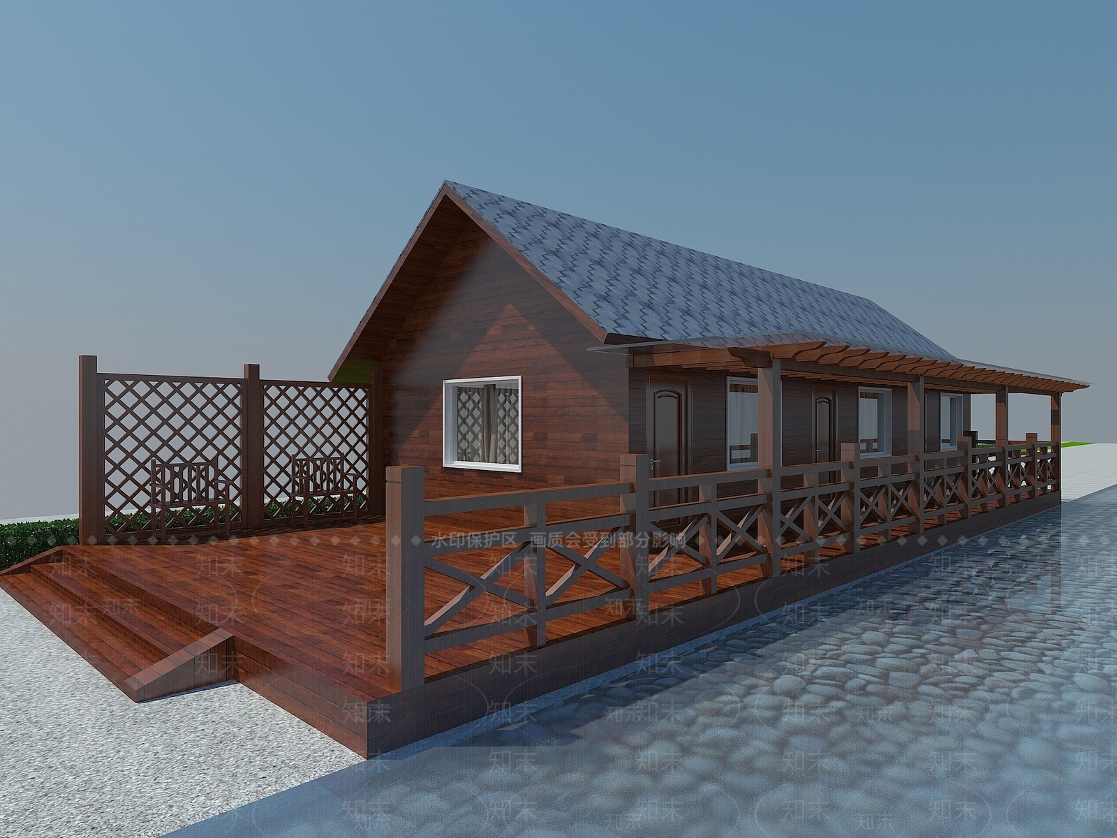 现代度假村木屋3D模型下载【ID:1199903241】