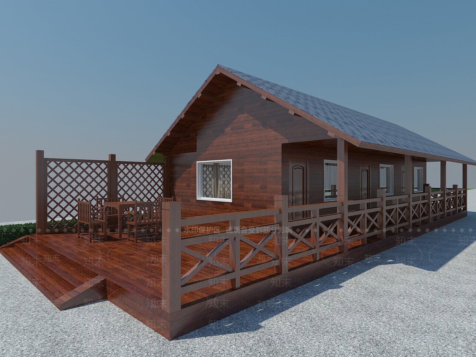 现代度假村木屋3D模型下载【ID:1199903241】