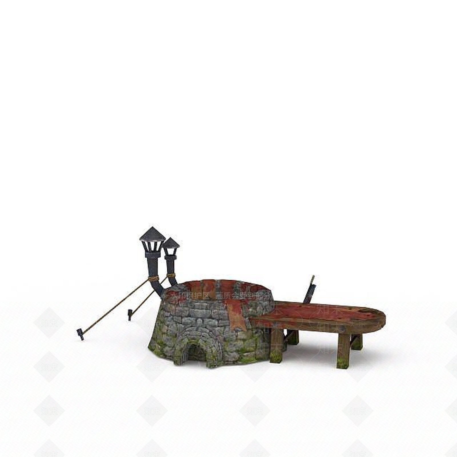 现代剑灵场景石井3D模型下载【ID:1199903675】