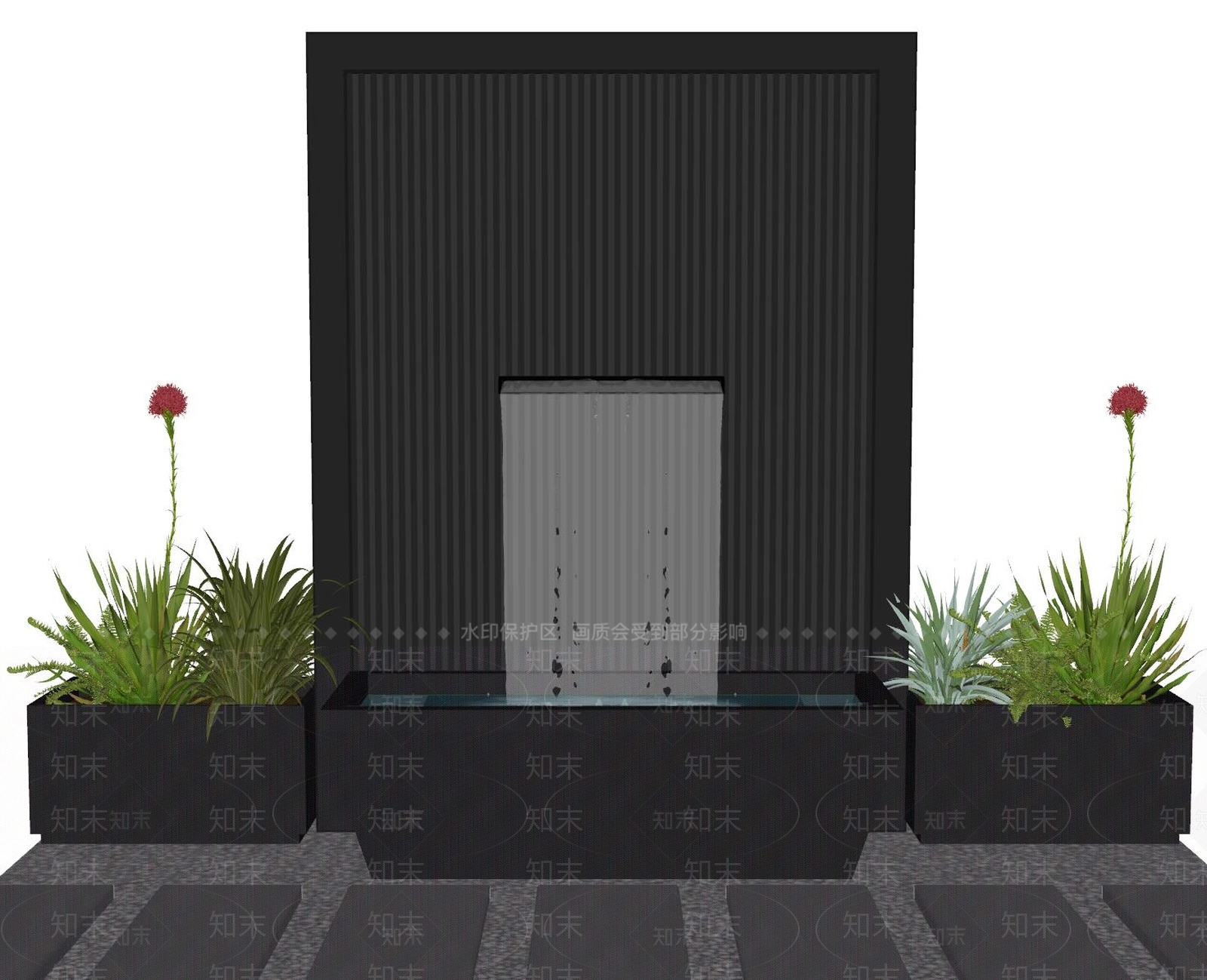 现代其他水景设施SU模型下载【ID:1199905248】