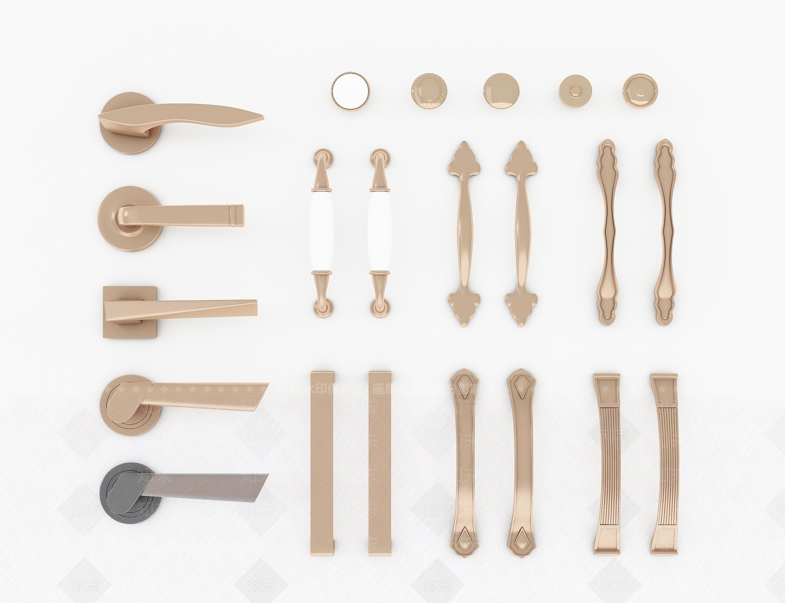 现代欧式门把手SU模型下载【ID:1199908878】