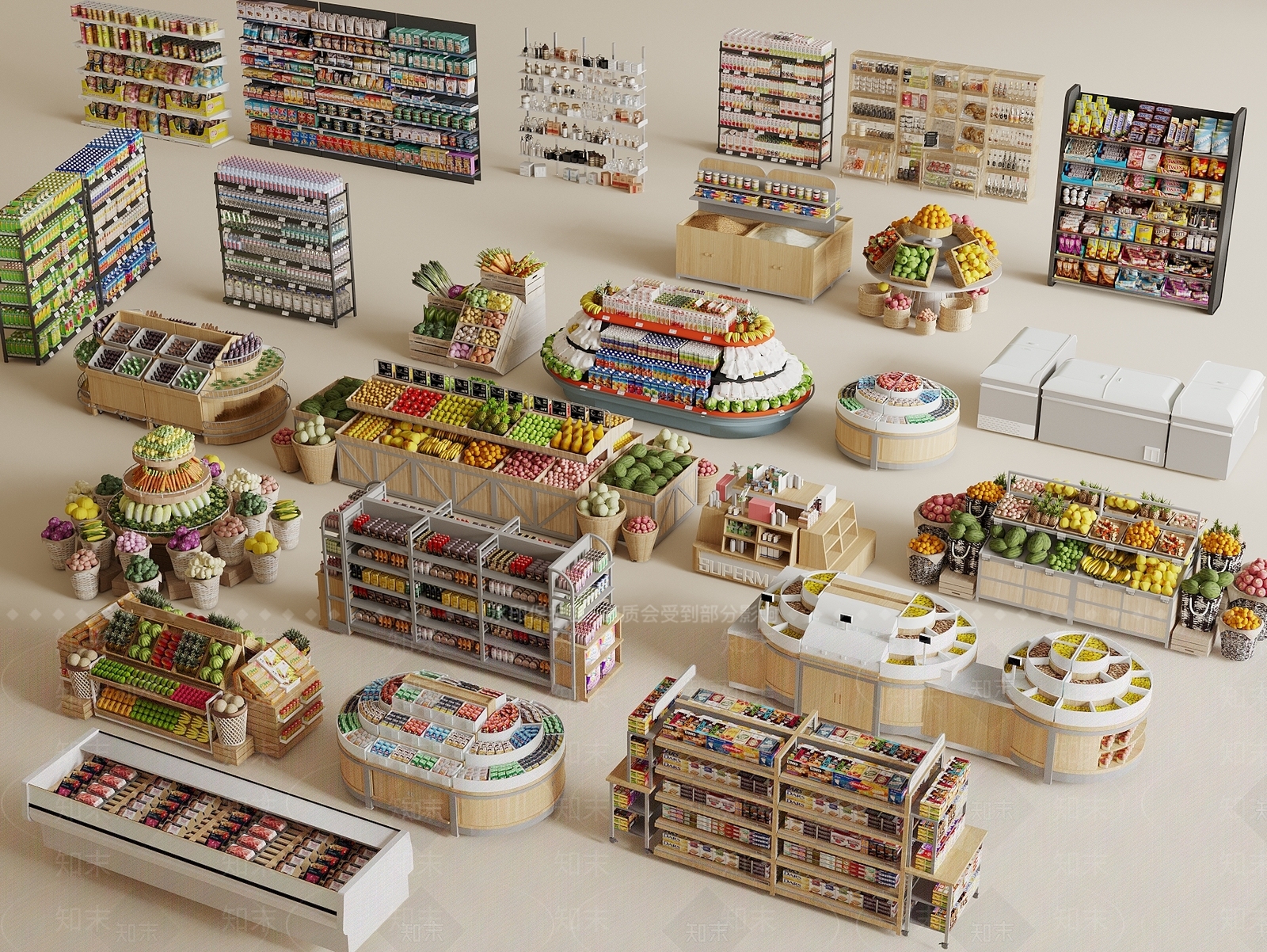 现代超市3D模型下载【ID:1199911064】