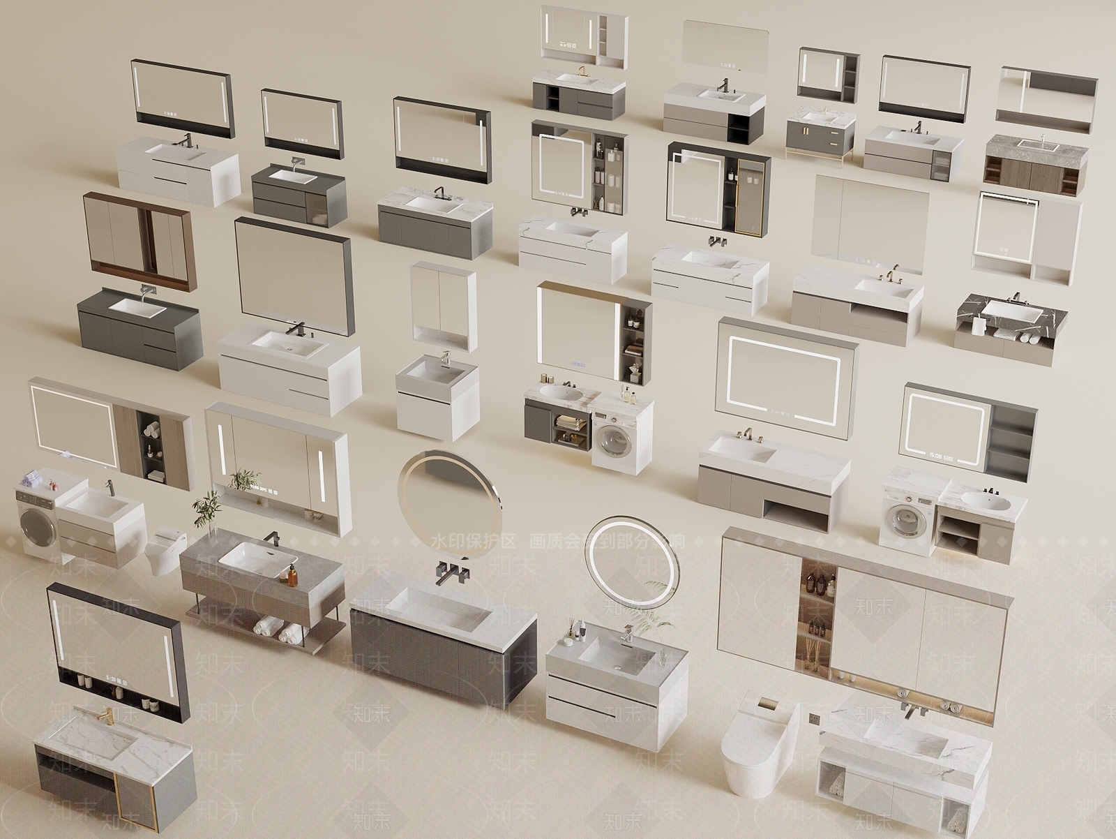 浴室柜3D模型下载【ID:1199912448】