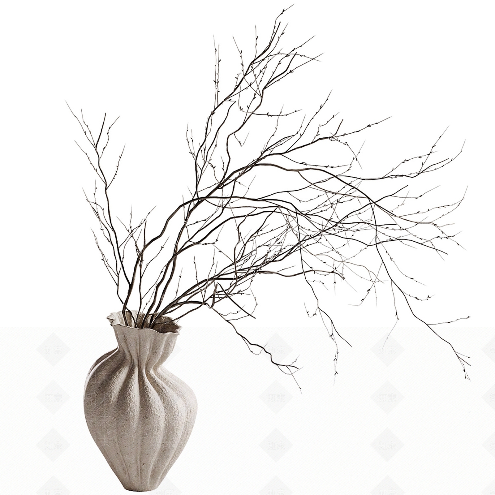 新中式侘寂花艺3D模型下载【ID:1199919671】