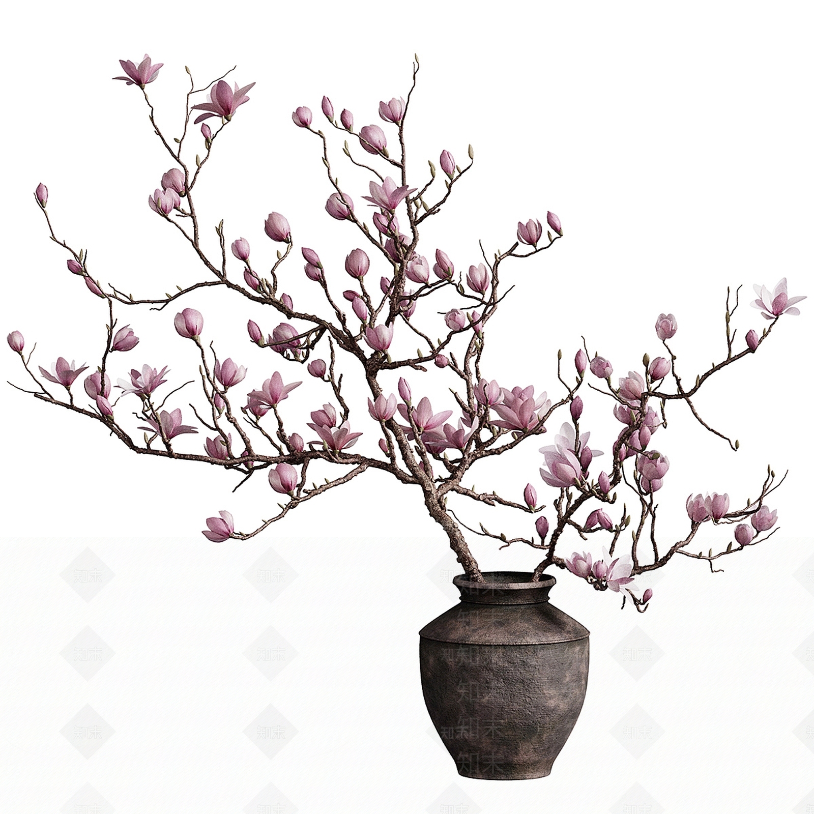 新中式侘寂花艺3D模型下载【ID:1199919892】
