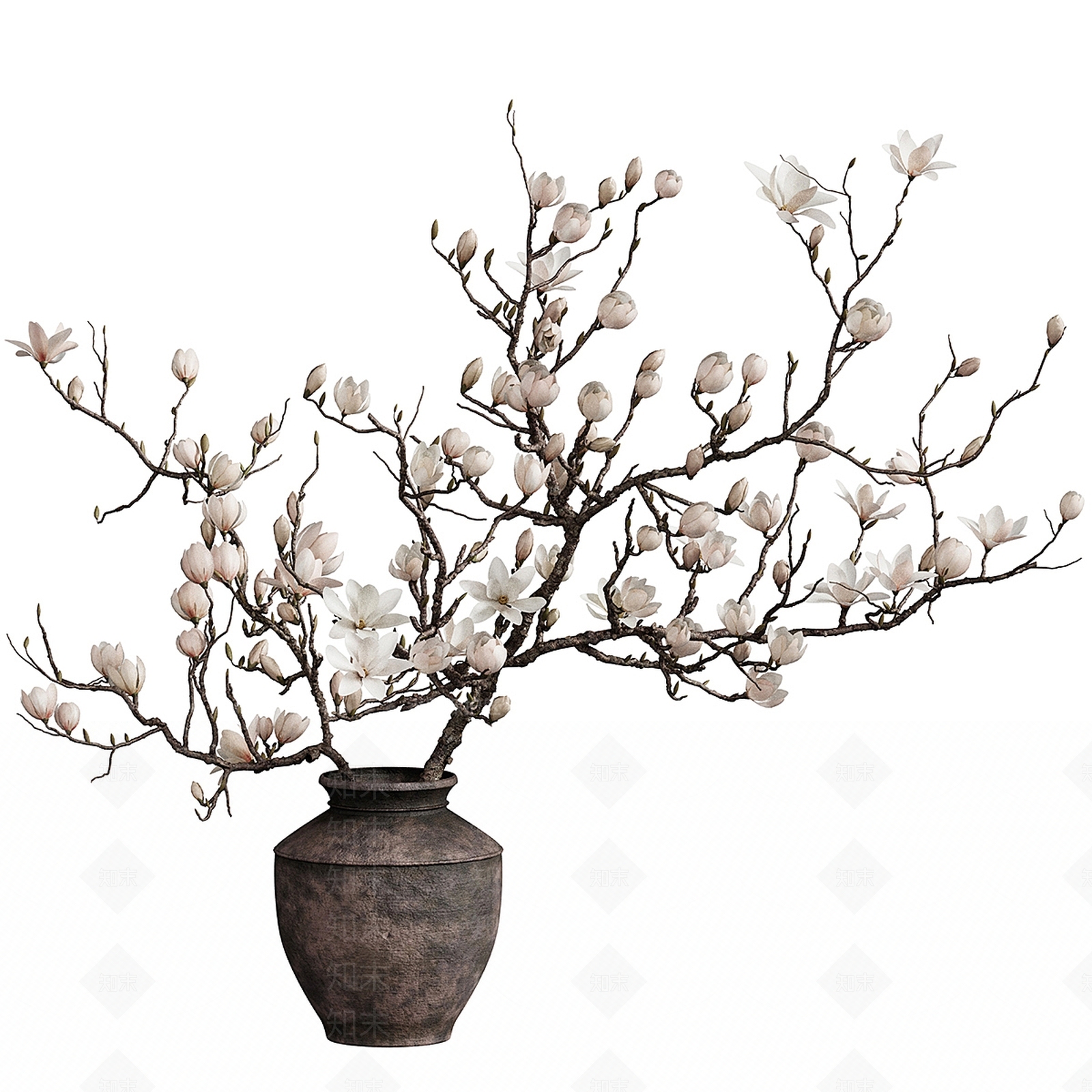 新中式侘寂花艺3D模型下载【ID:1199919892】