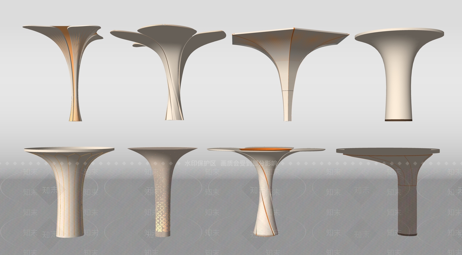 现代柱子SU模型下载【ID:1199920515】