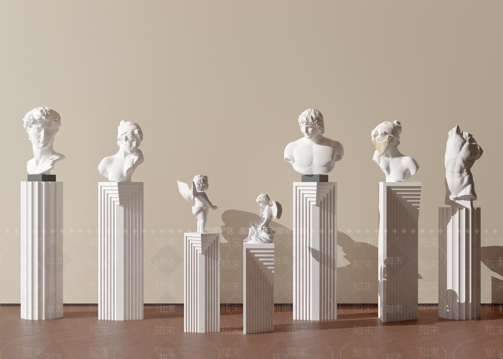 现代雕塑摆件SU模型下载【ID:1199921138】