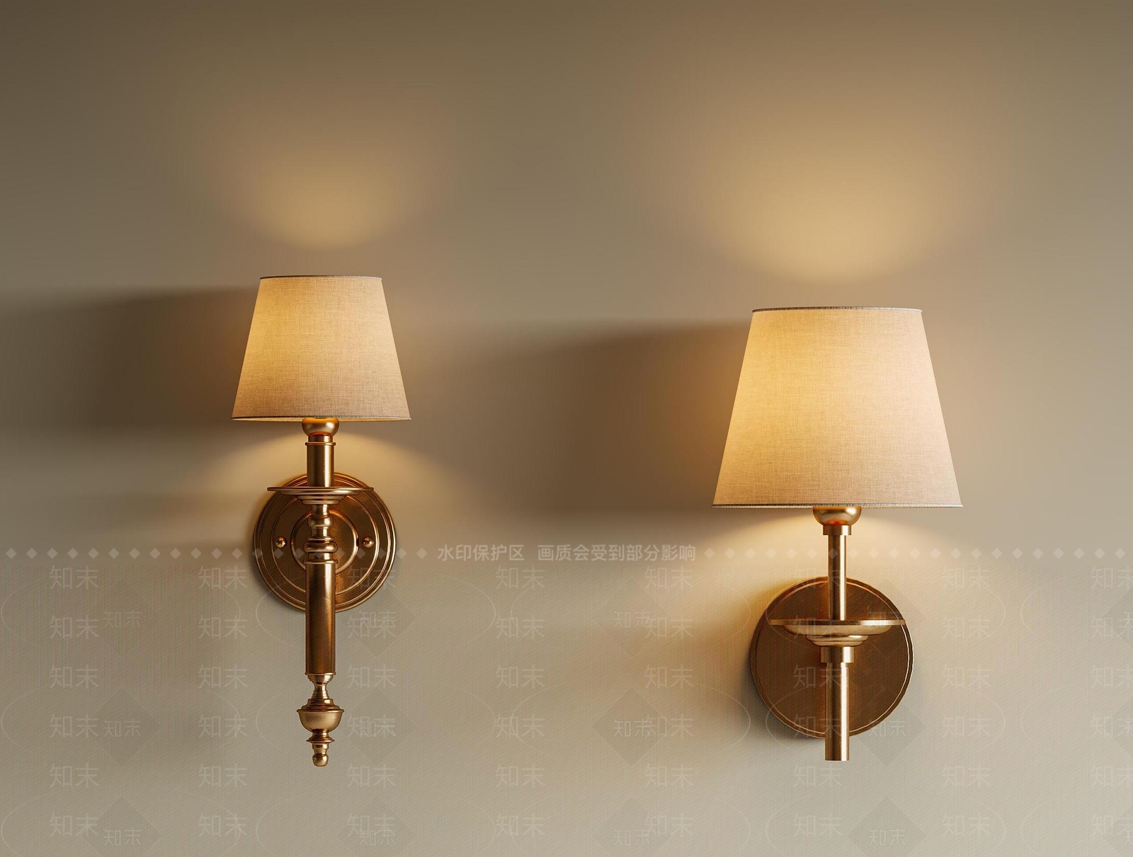 法式美式壁灯3D模型下载【ID:1199928572】