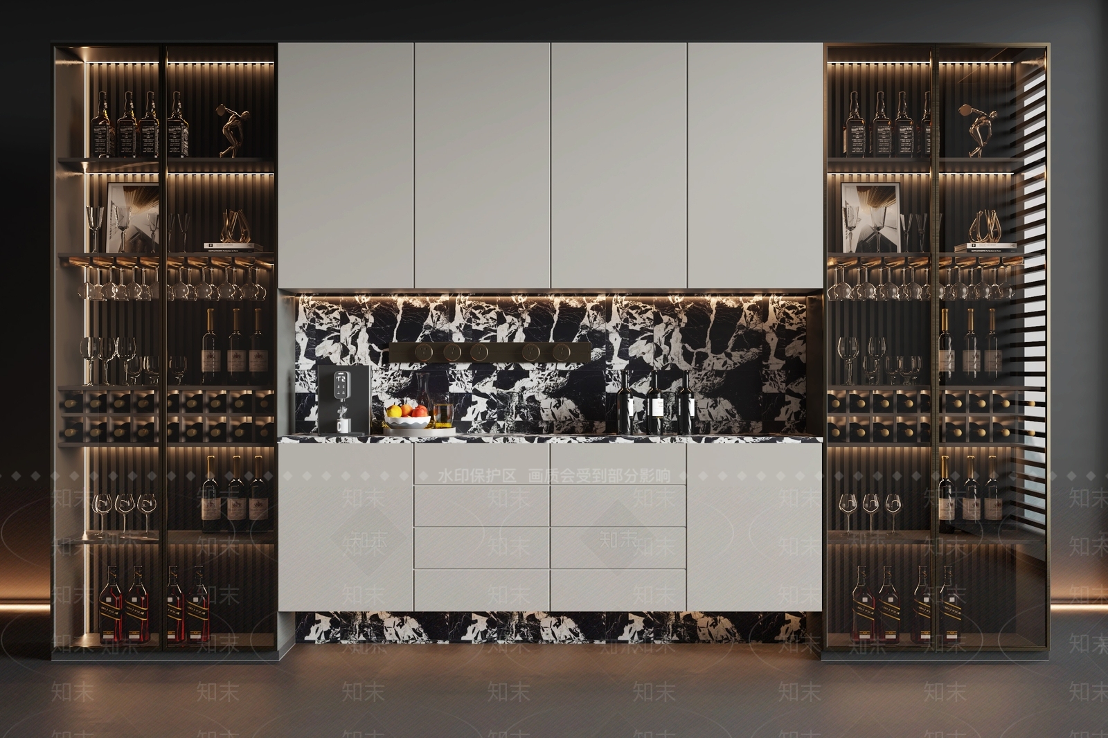现代酒柜3D模型下载【ID:1199929137】