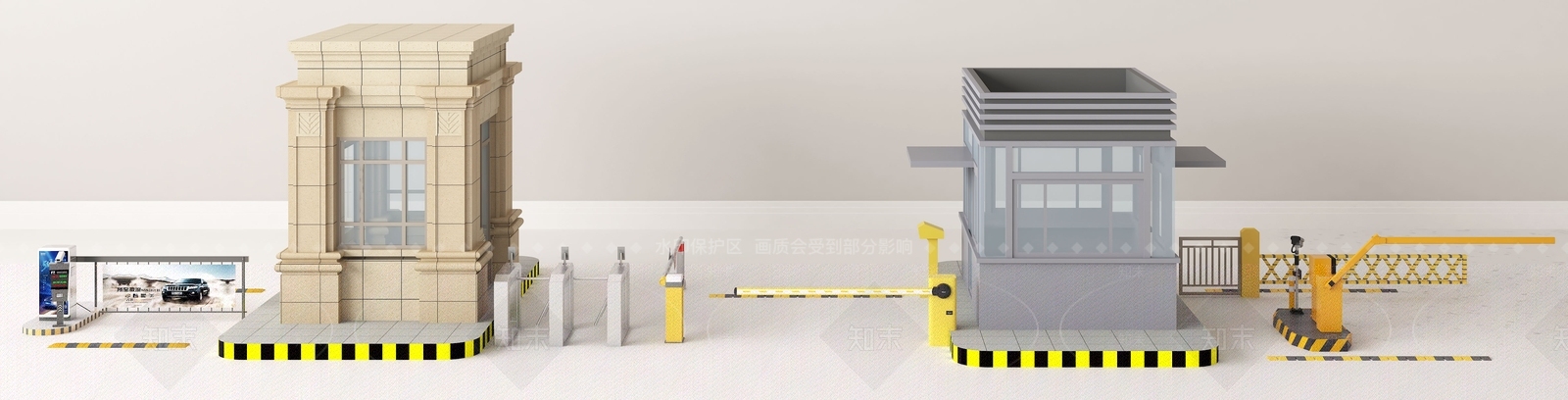 现代收费站SU模型下载【ID:1199929661】