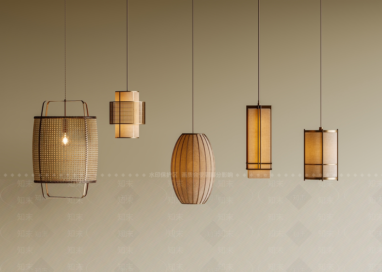 新中式中式吊灯3D模型下载【ID:1199929600】