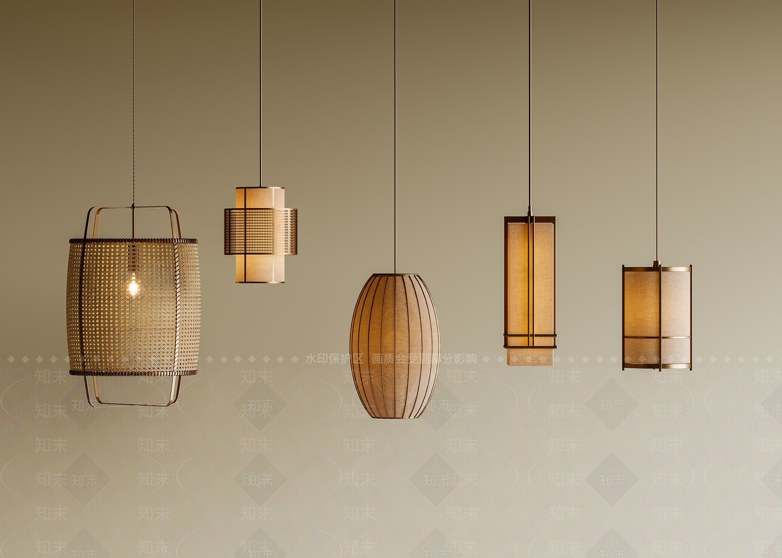 新中式中式吊灯SU模型下载【ID:1199929946】