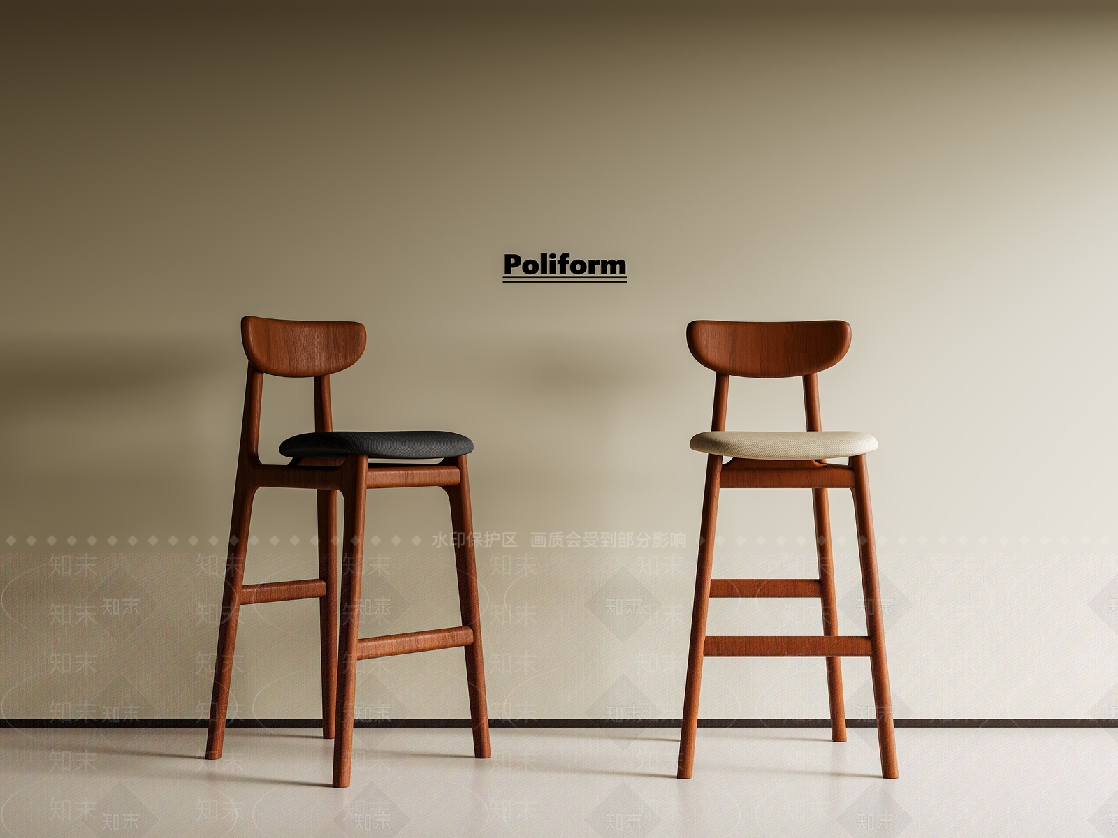 新中式中古吧椅3D模型下载【ID:1199930236】