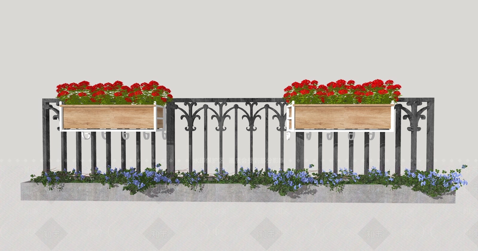 现代栏杆扶手SU模型下载【ID:1199934914】