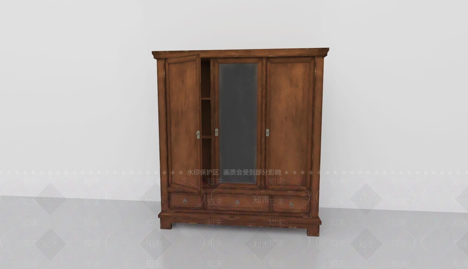 中式衣柜3D模型下载【ID:1199951247】