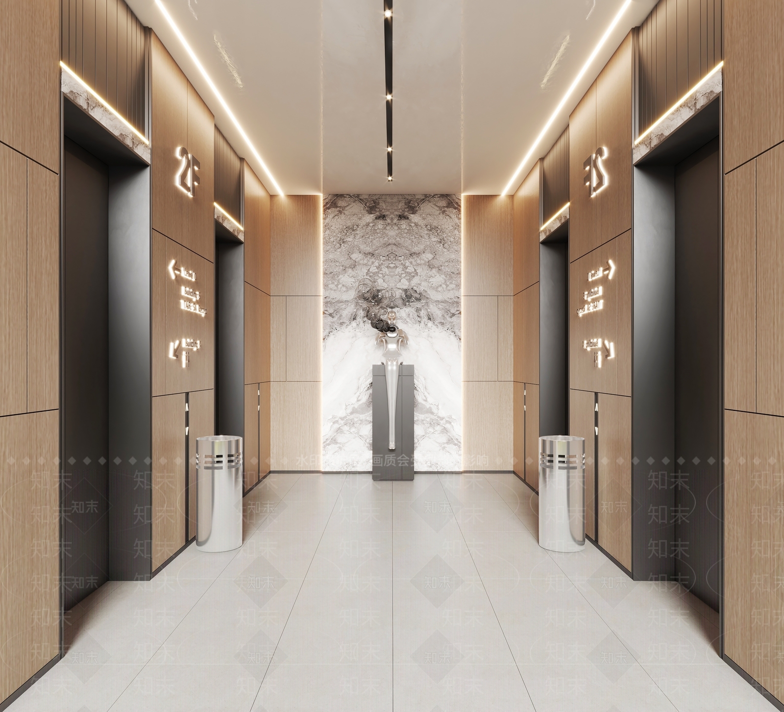 现代电梯间3D模型下载【ID:1199935575】