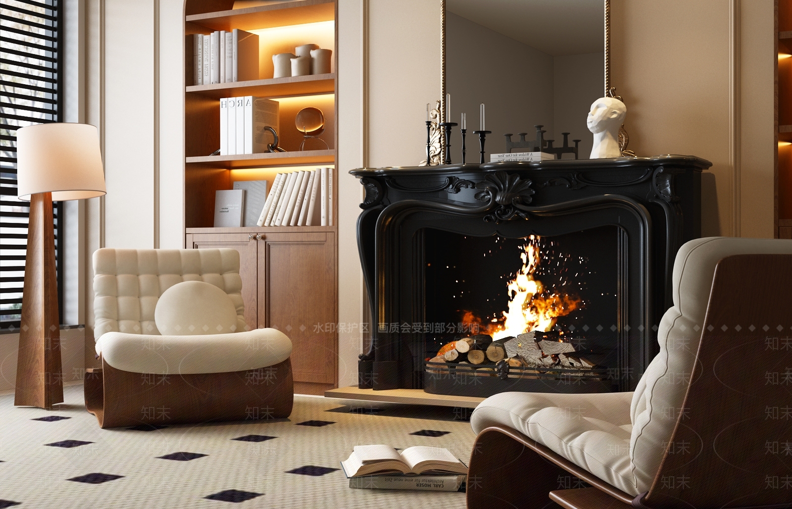 法式美式壁炉3D模型下载【ID:1199937787】