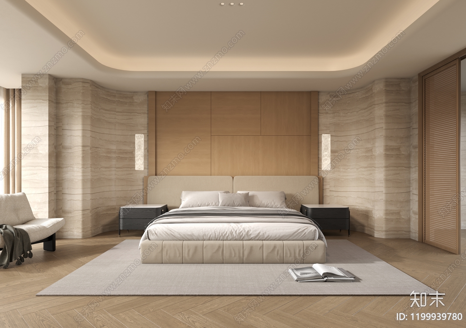 现代轻奢家居卧室3D模型下载【ID:1199939780】
