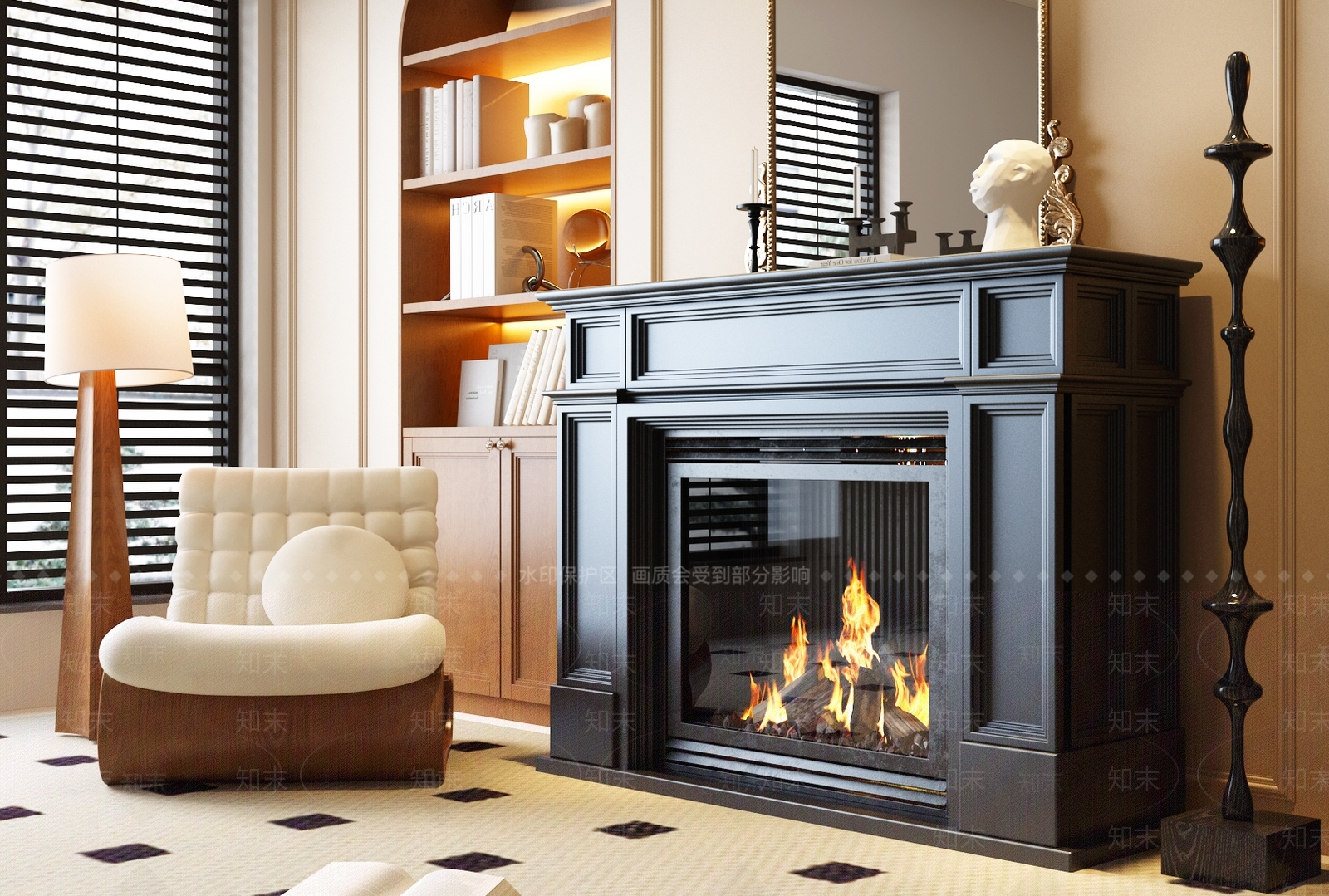 美式法式壁炉3D模型下载【ID:1199941543】