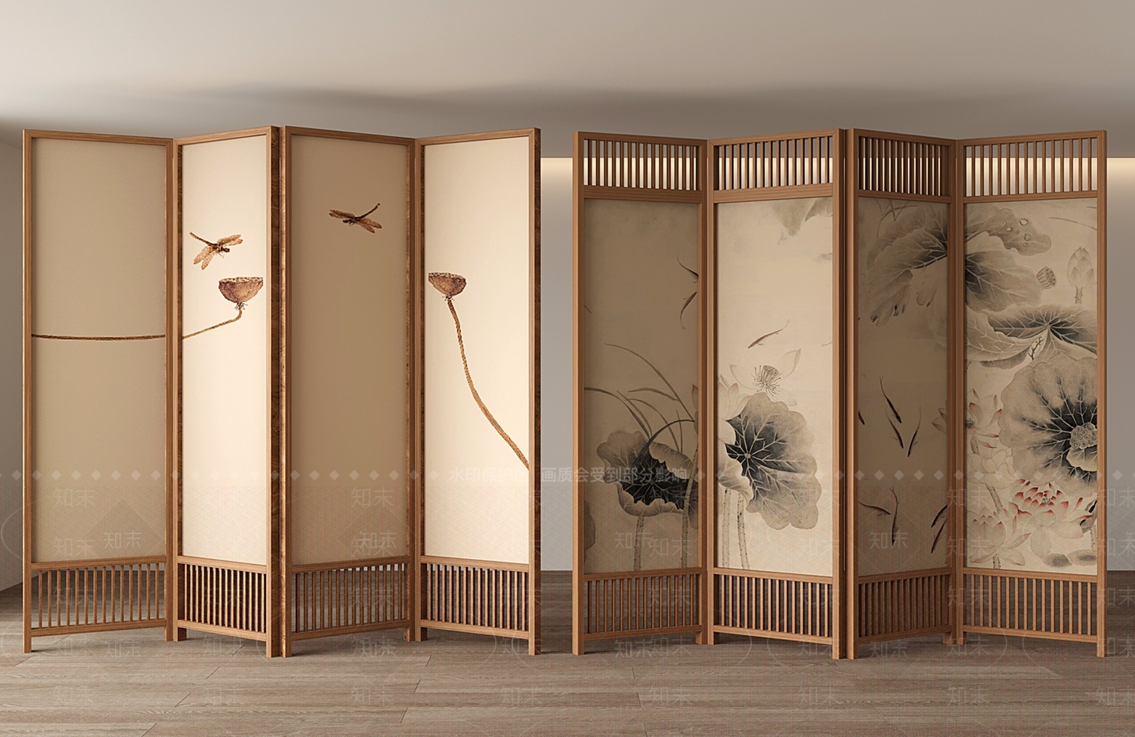新中式屏风3D模型下载【ID:1199942338】