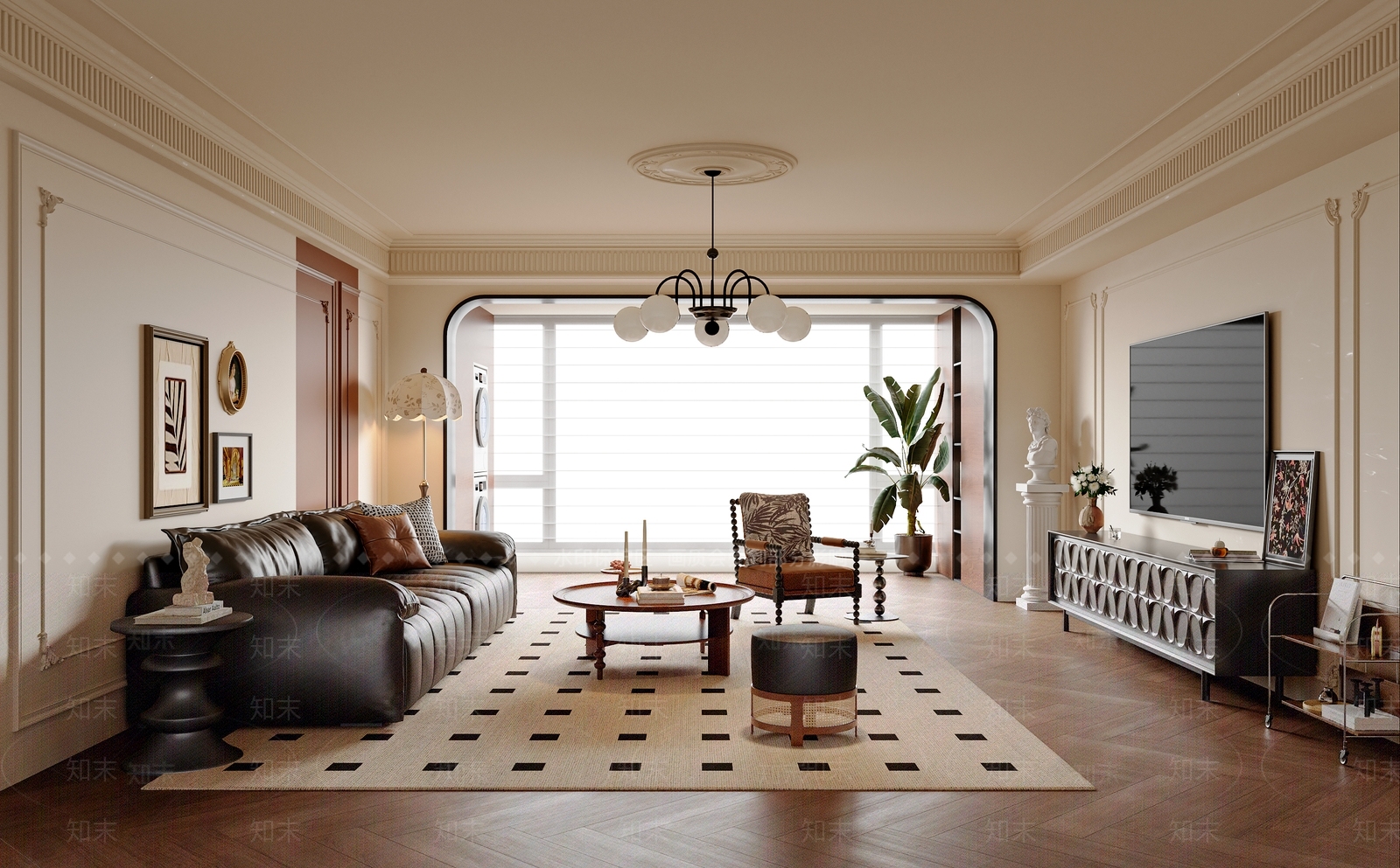 法式中古家居客厅3D模型下载【ID:1199947361】