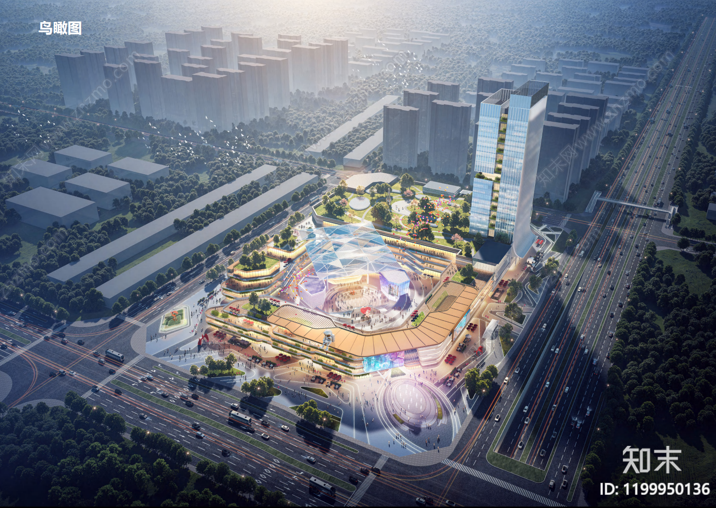 现代轻奢商业综合体建筑下载【ID:1199950136】