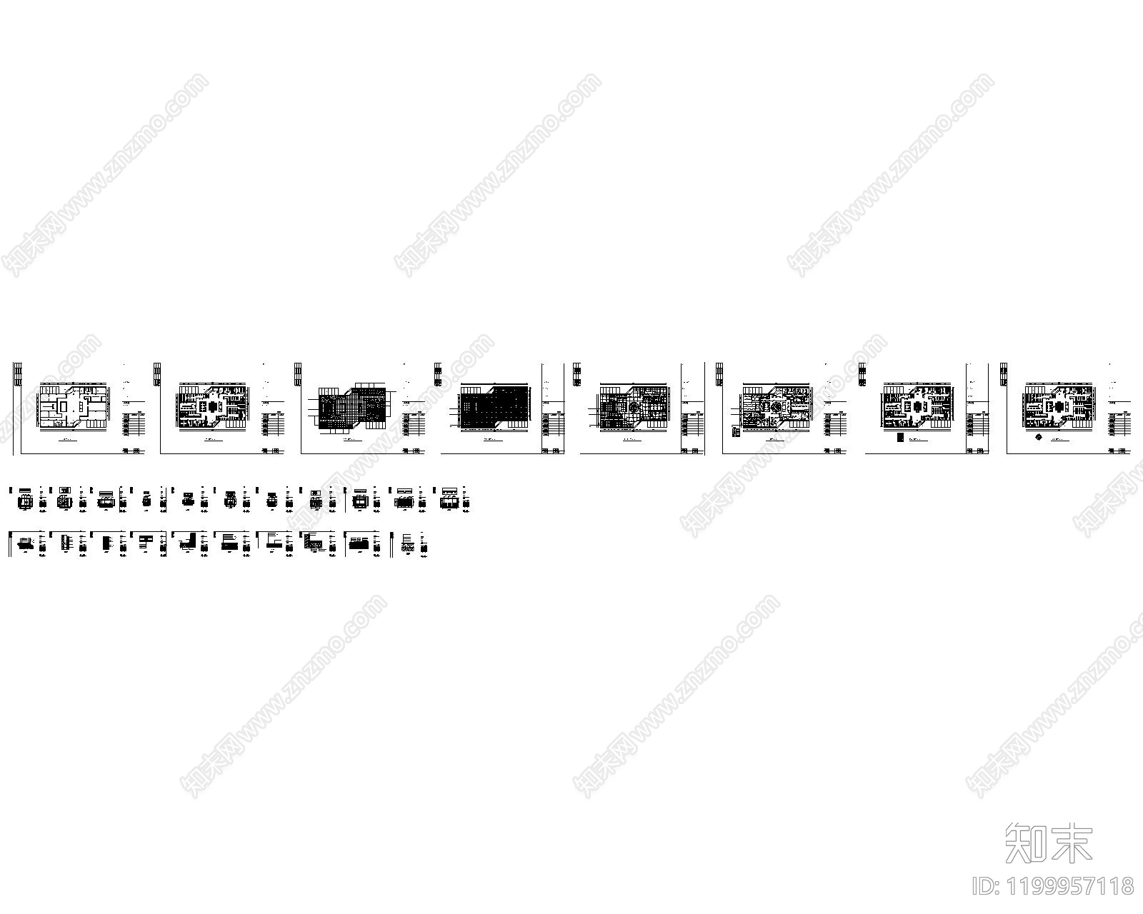 现代简约图书馆cad施工图下载【ID:1199957118】