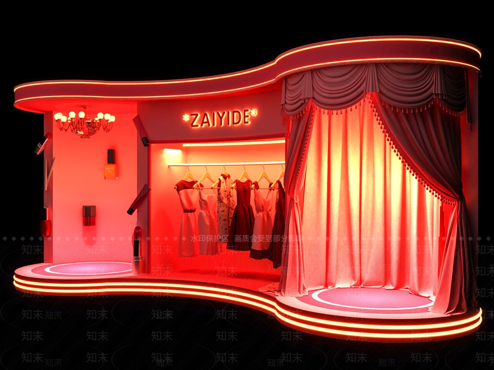 现代服装店3D模型下载【ID:1199957506】