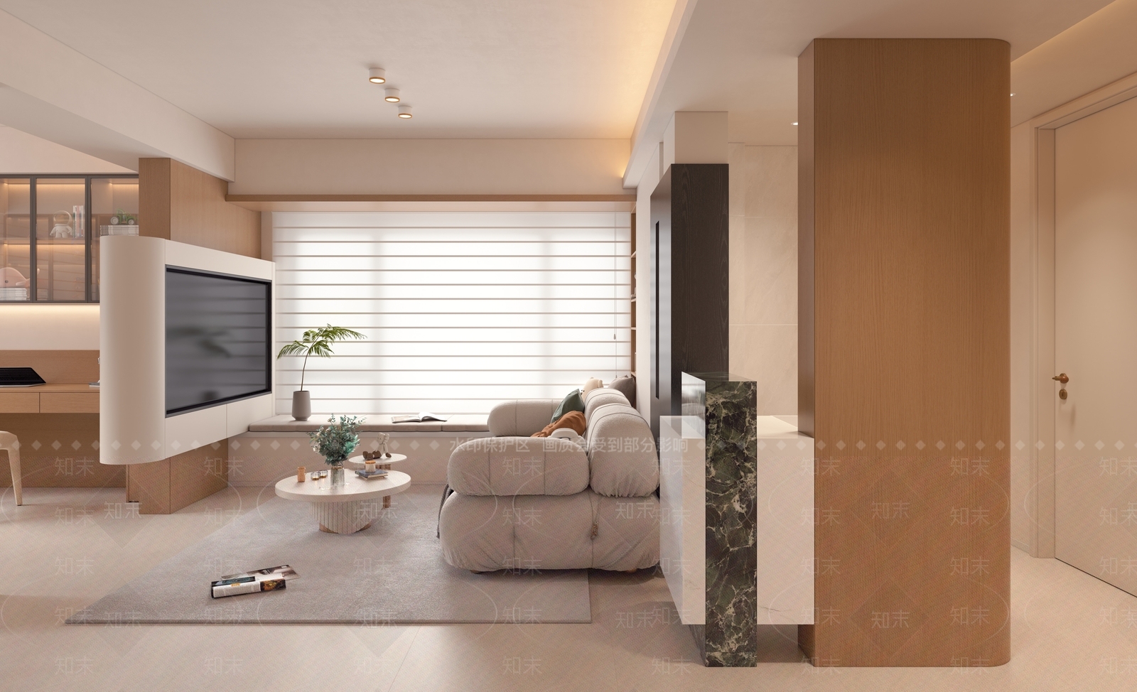 现代奶油家居客厅3D模型下载【ID:1199958221】