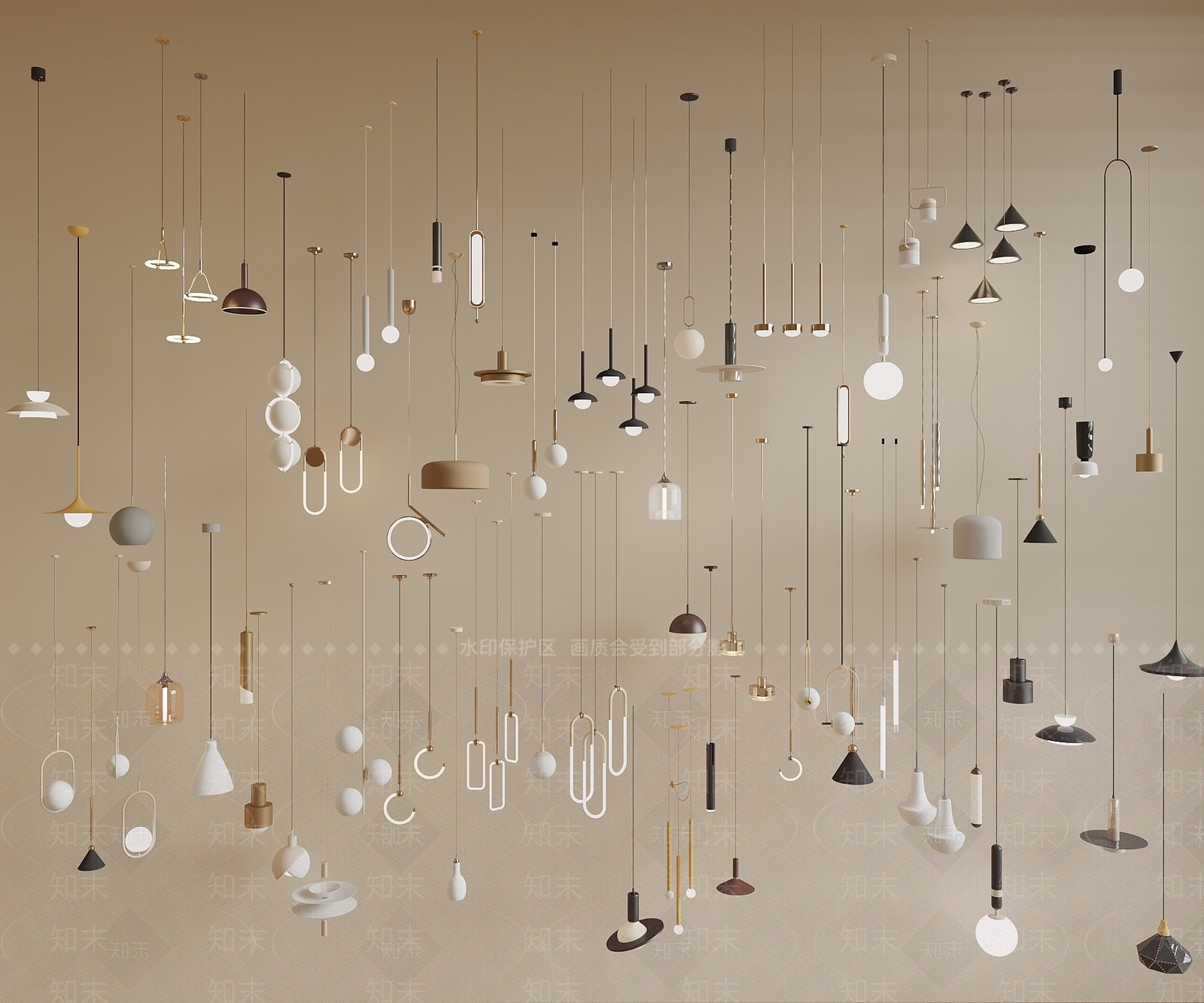 现代小吊灯3D模型下载【ID:1199961700】